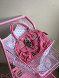 GG&L/George Gina & Lucy Pink Canvas Utility Shoulder Bag with Lock Detail