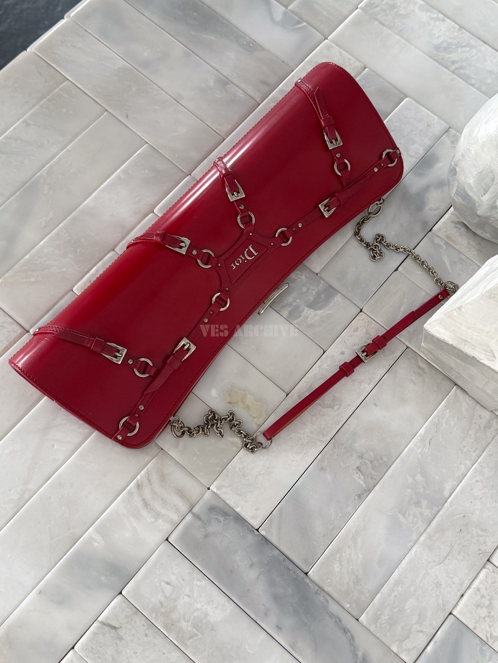 Dior Red Bondage Chain Bag
