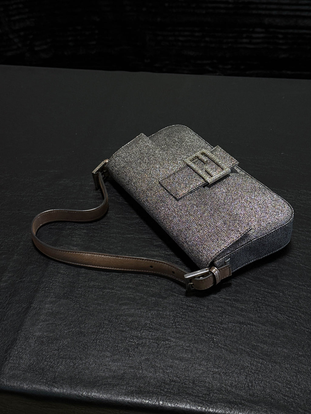Fendi Baguette Bag Fabric with Crystal Detail