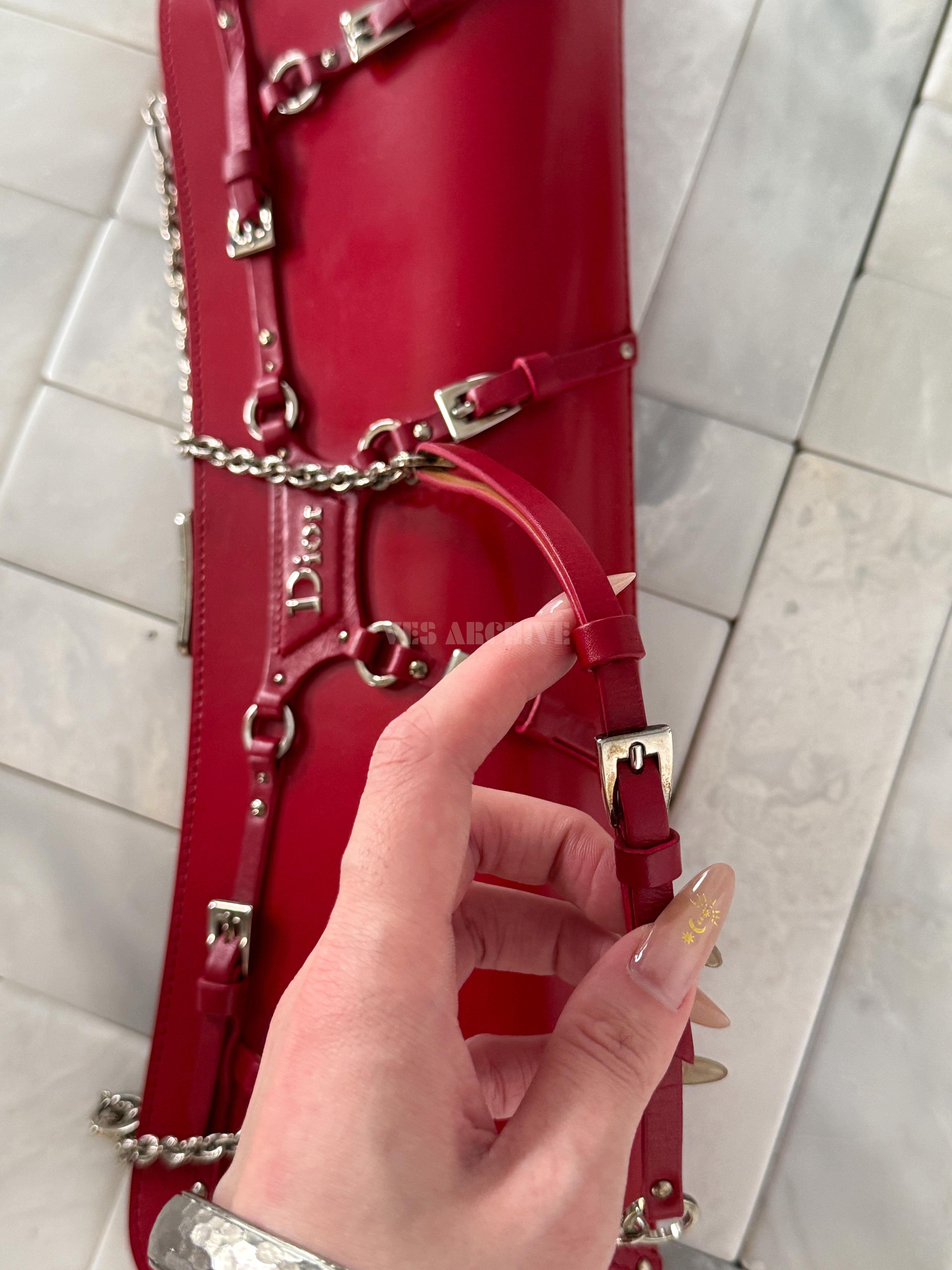 Dior Red Bondage Chain Bag