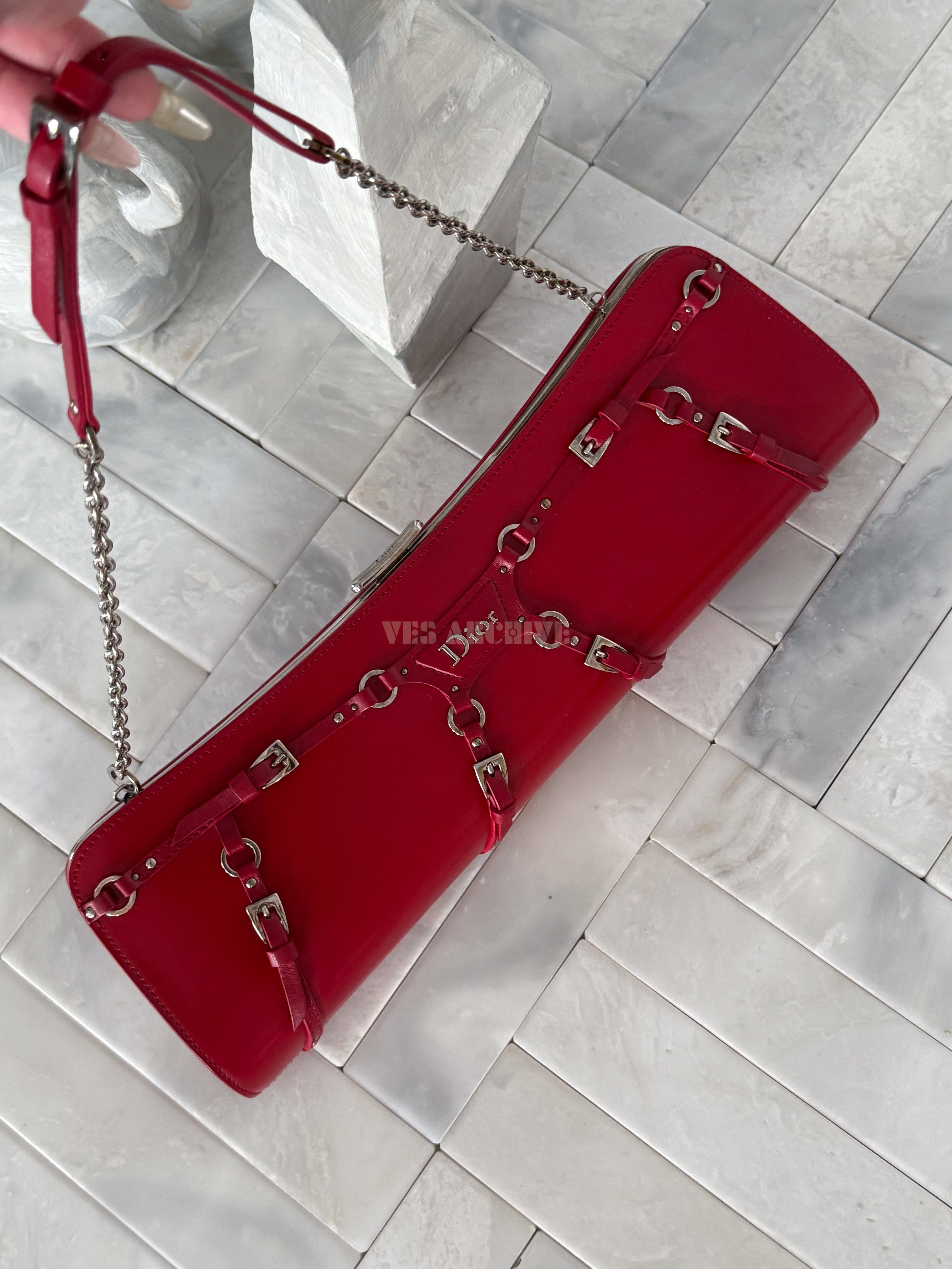 Dior Red Bondage Chain Bag