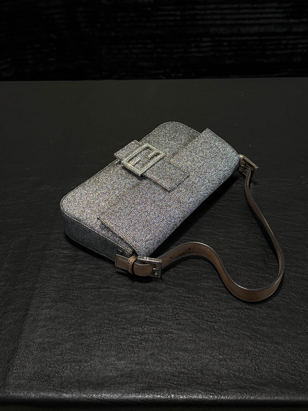 Fendi Baguette Bag Fabric with Crystal Detail