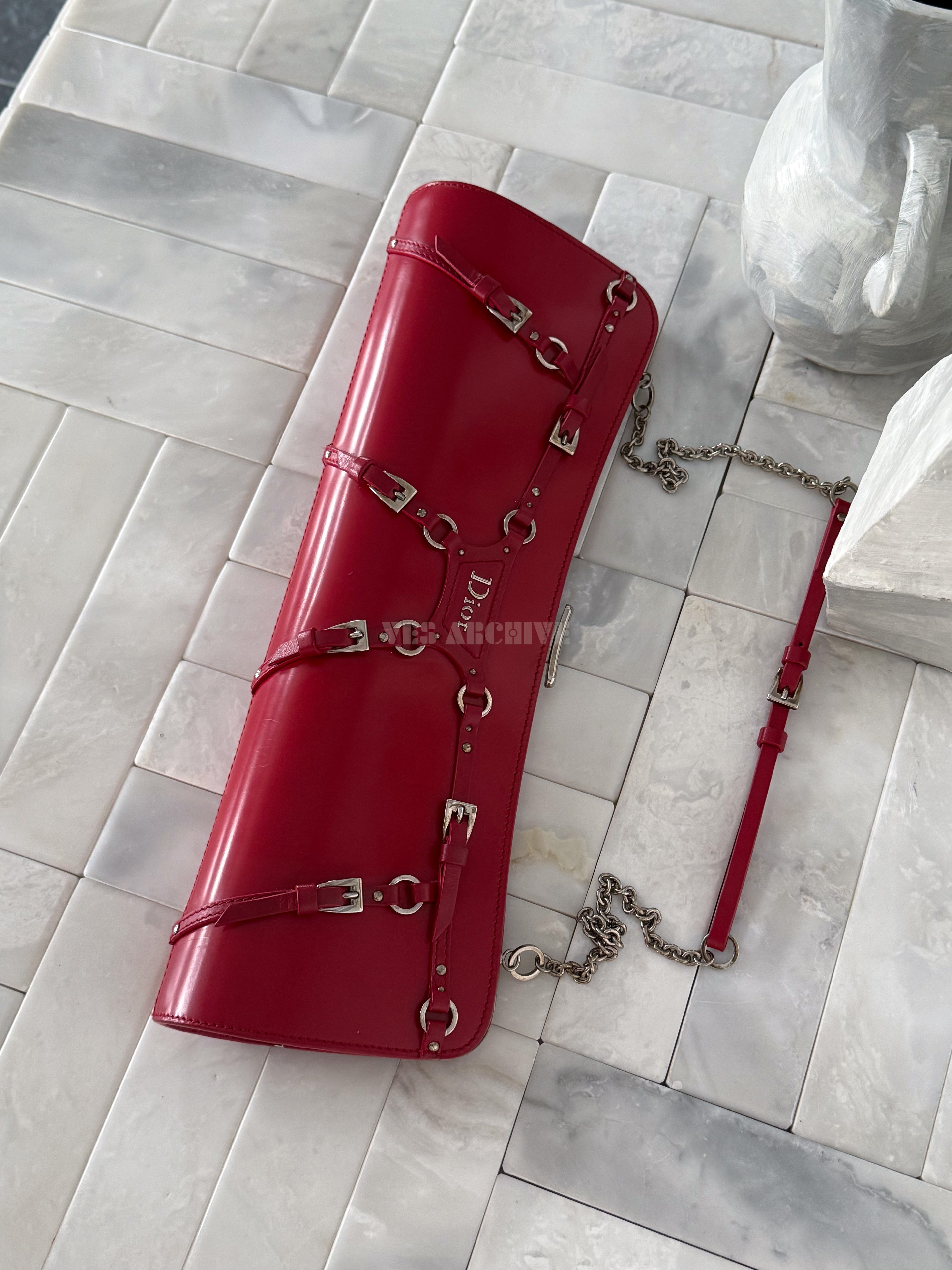 Dior Red Bondage Chain Bag