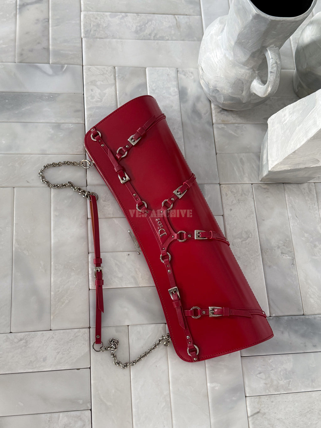 Dior Red Bondage Chain Bag