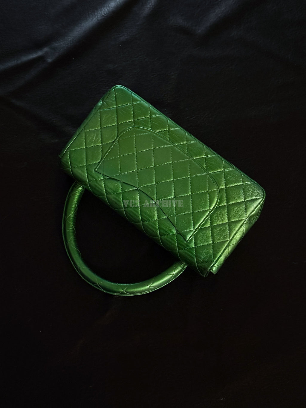 Chanel Coco Mark Matelasse Bag Parents Only Handbag Green Gold Leather
