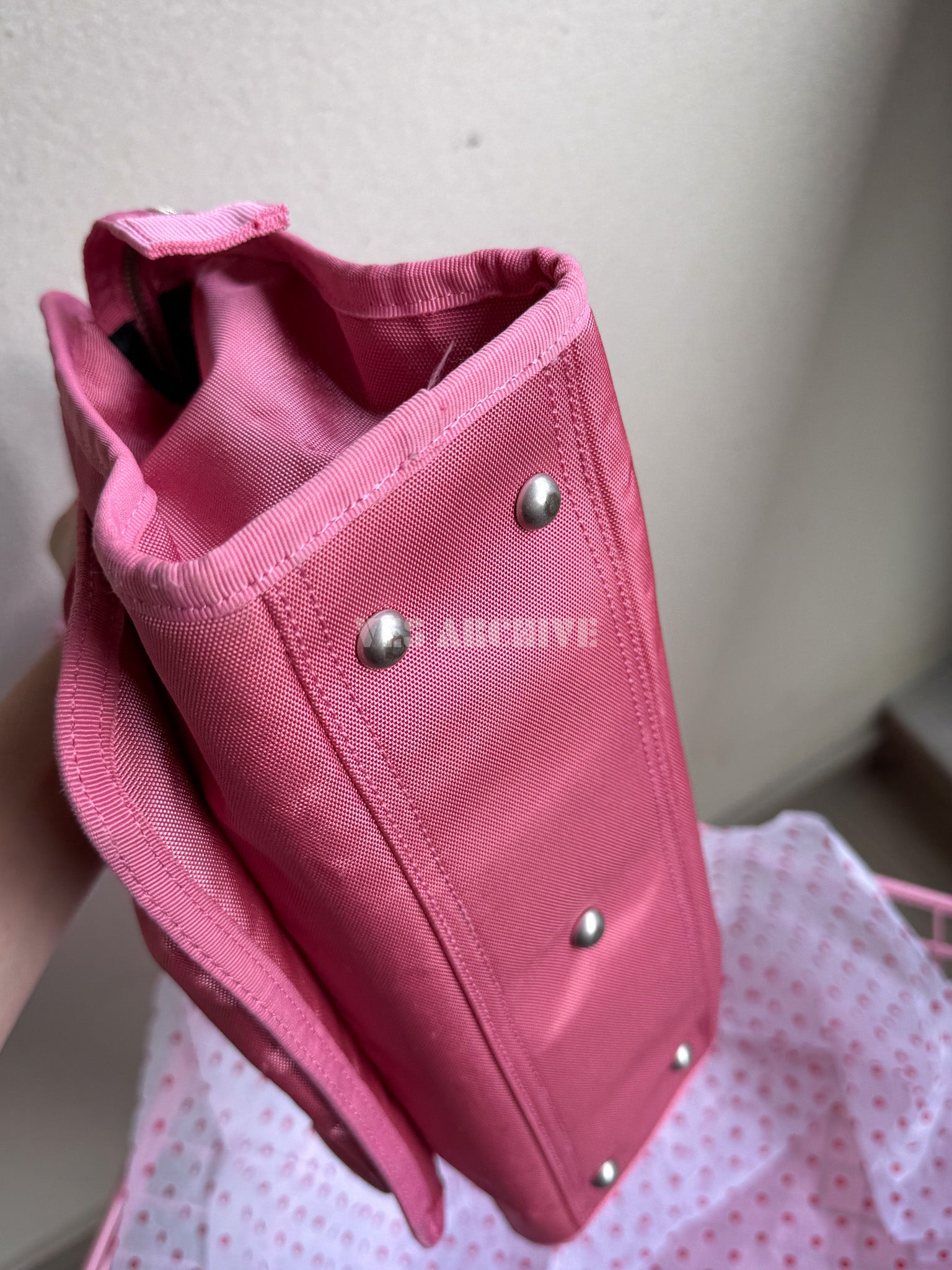 GG&L/George Gina & Lucy Pink Canvas Utility Shoulder Bag with Lock Detail