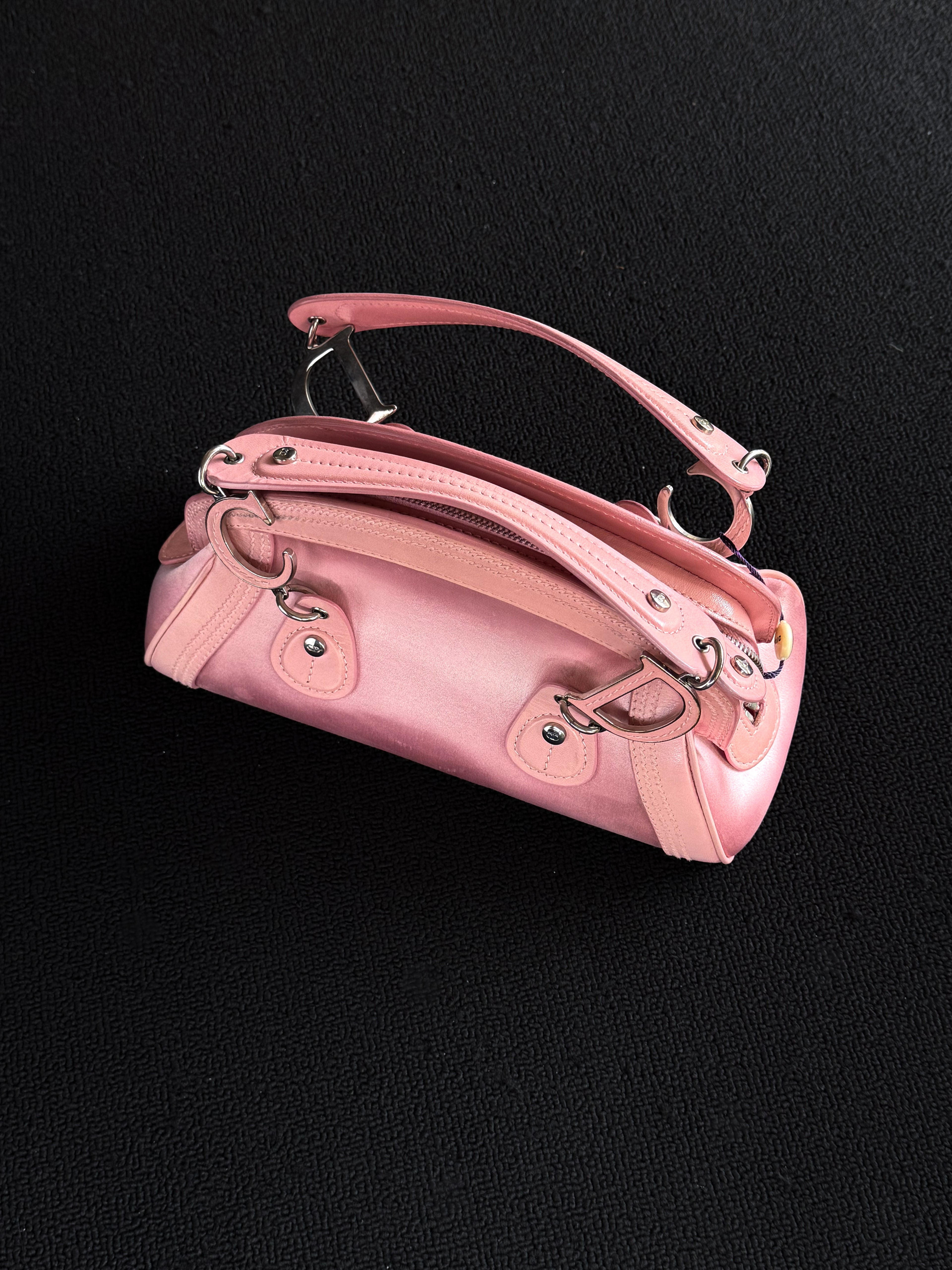 Dior Limited edition pink mother-of-pearl crystal floral Detective bag.