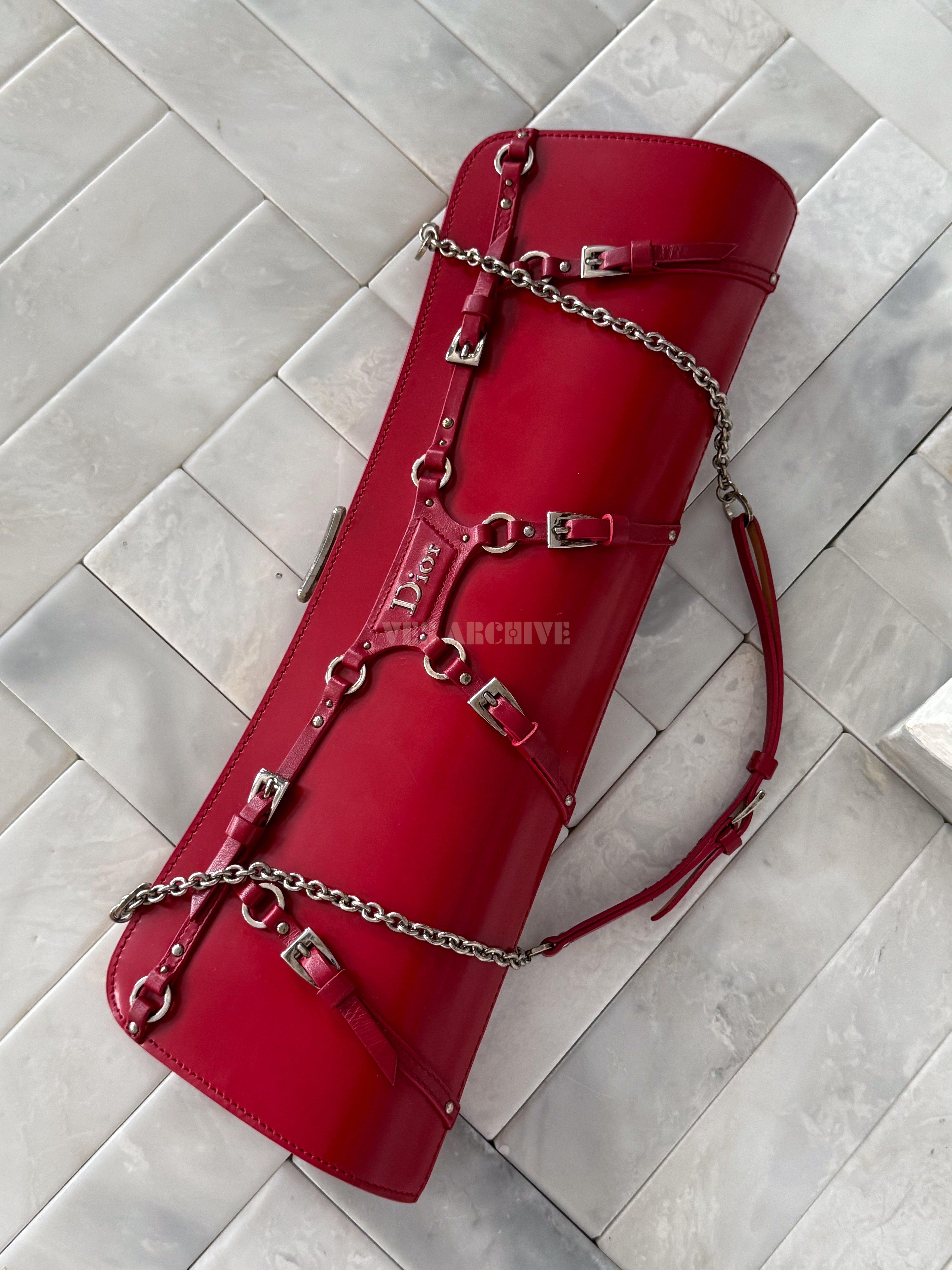 Dior Red Bondage Chain Bag