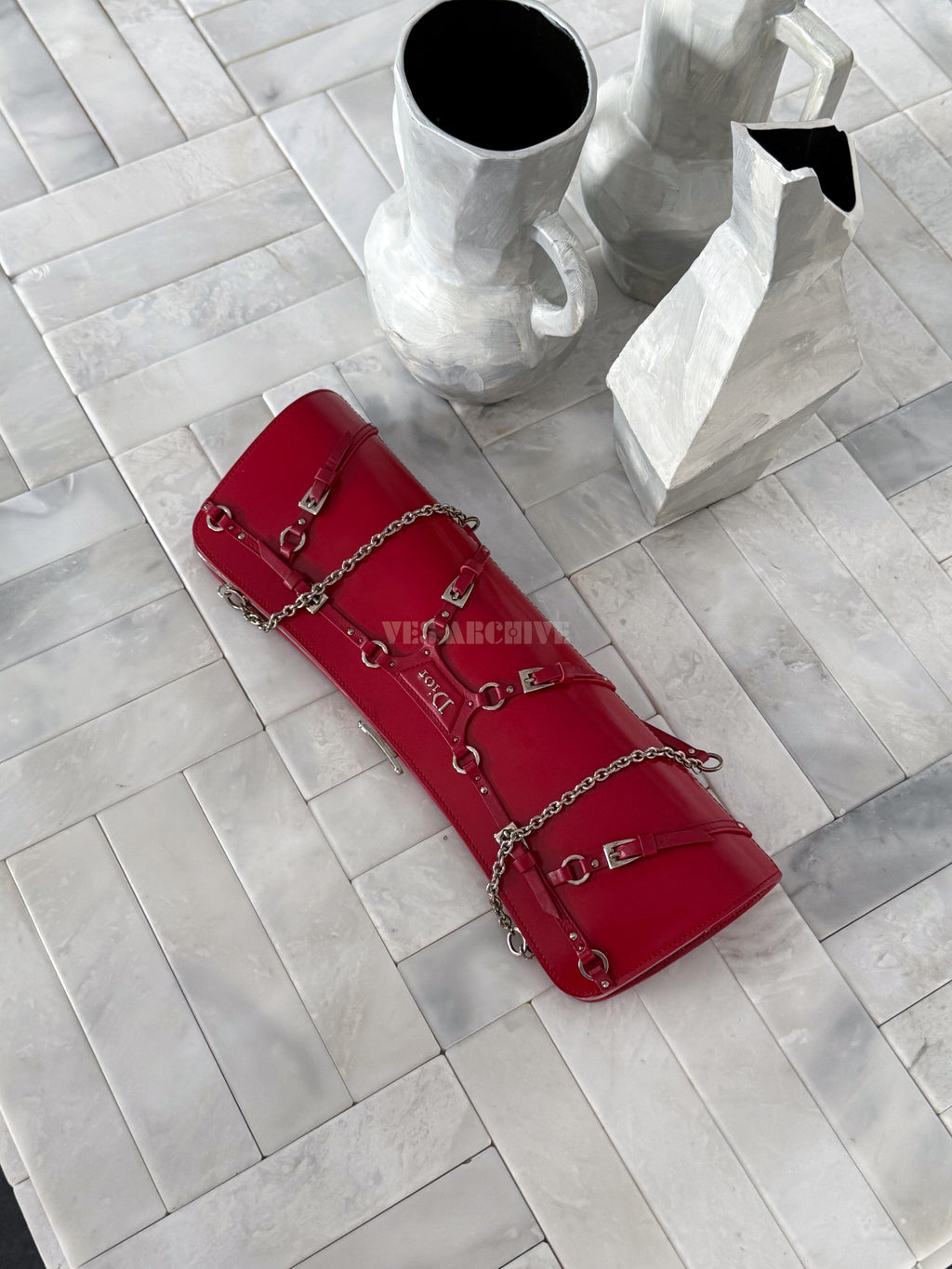 Dior Red Bondage Chain Bag