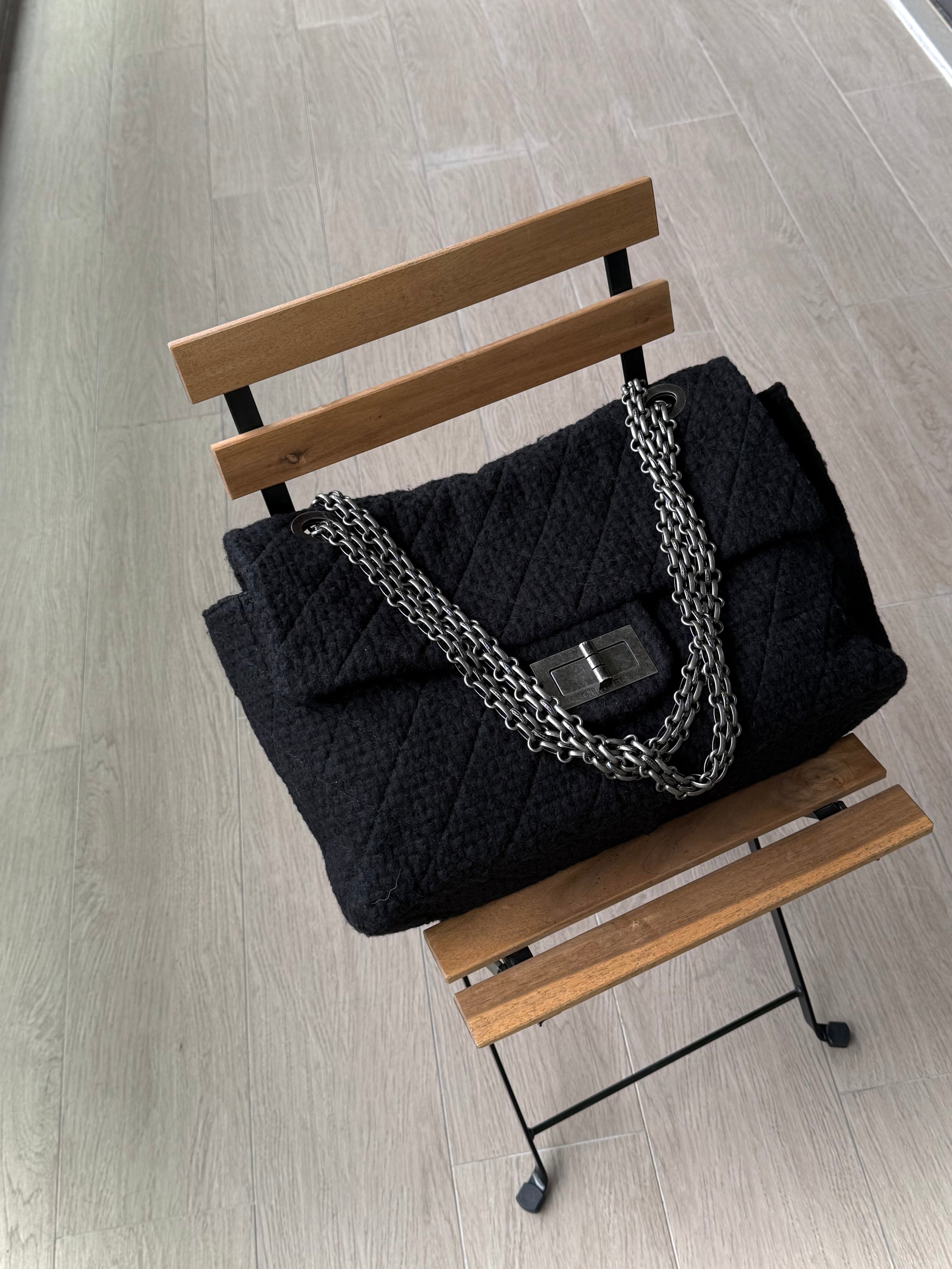 Chanel XXL 2.55 Reissue Tweed Flap Bag