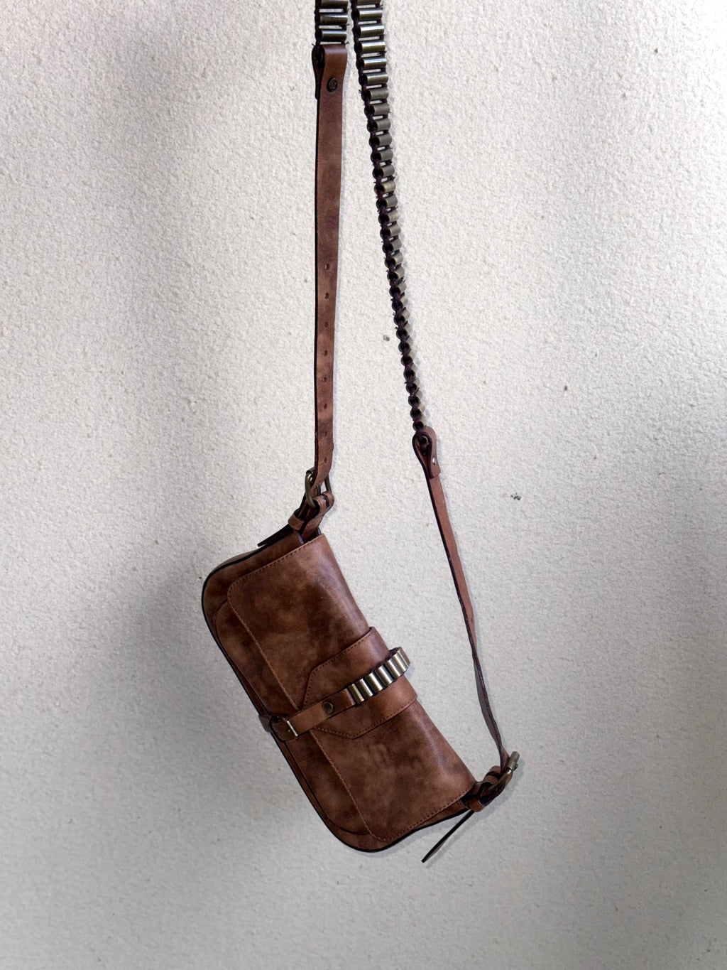 Celine Brown Leather Flap Shoulder Bag