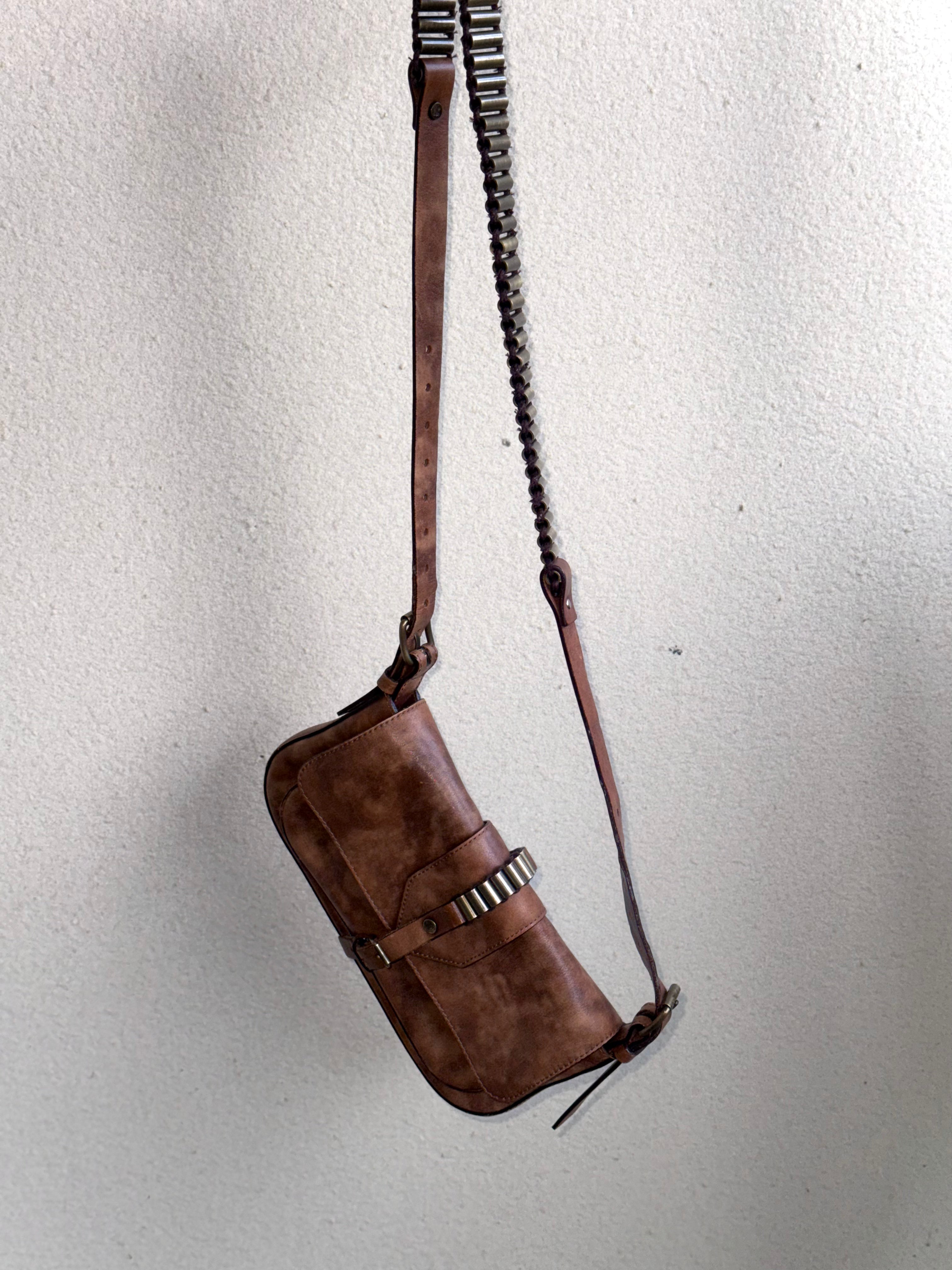 Celine Brown Leather Flap Shoulder Bag