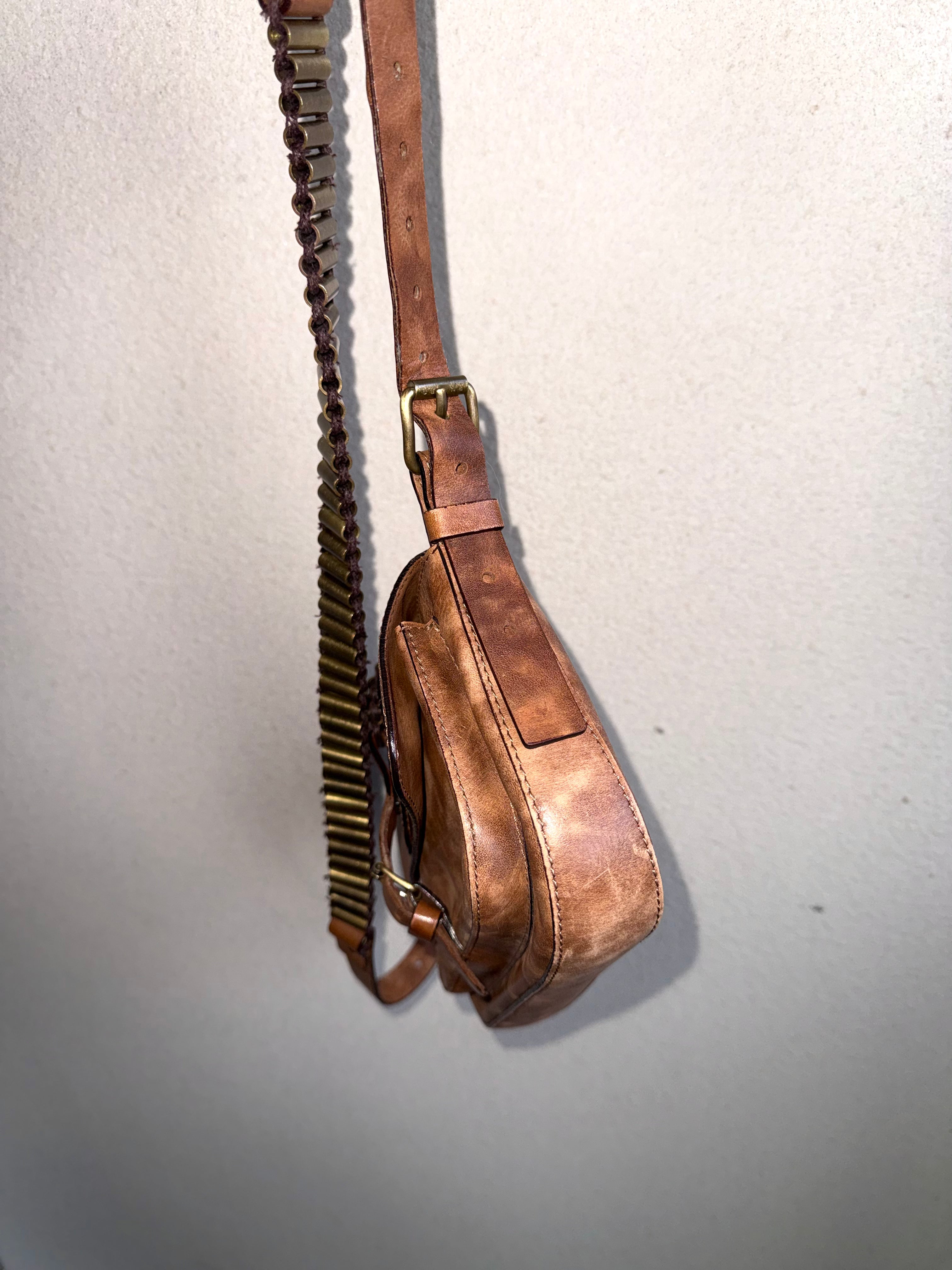 Celine Brown Leather Flap Shoulder Bag