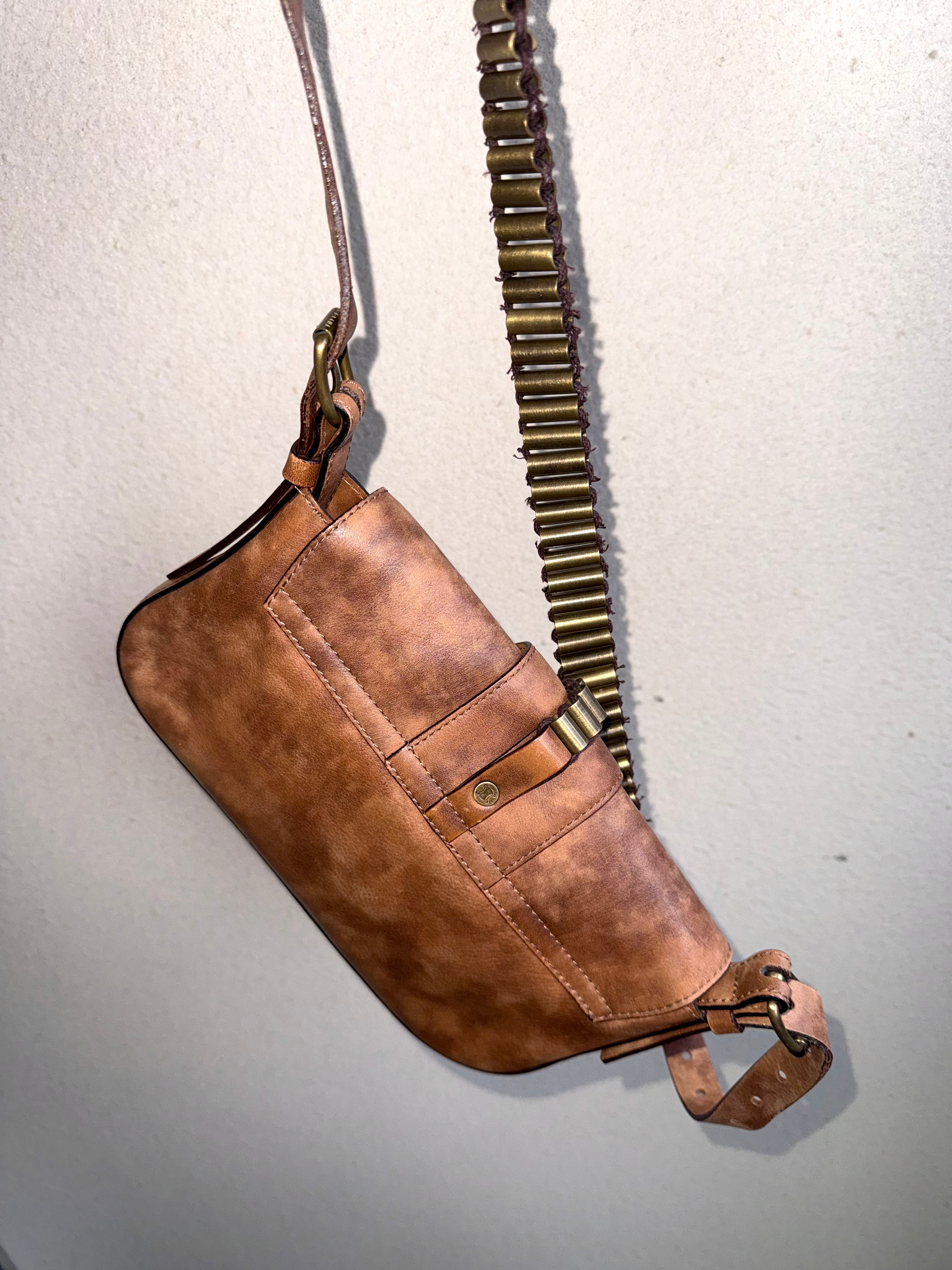 Celine Brown Leather Flap Shoulder Bag