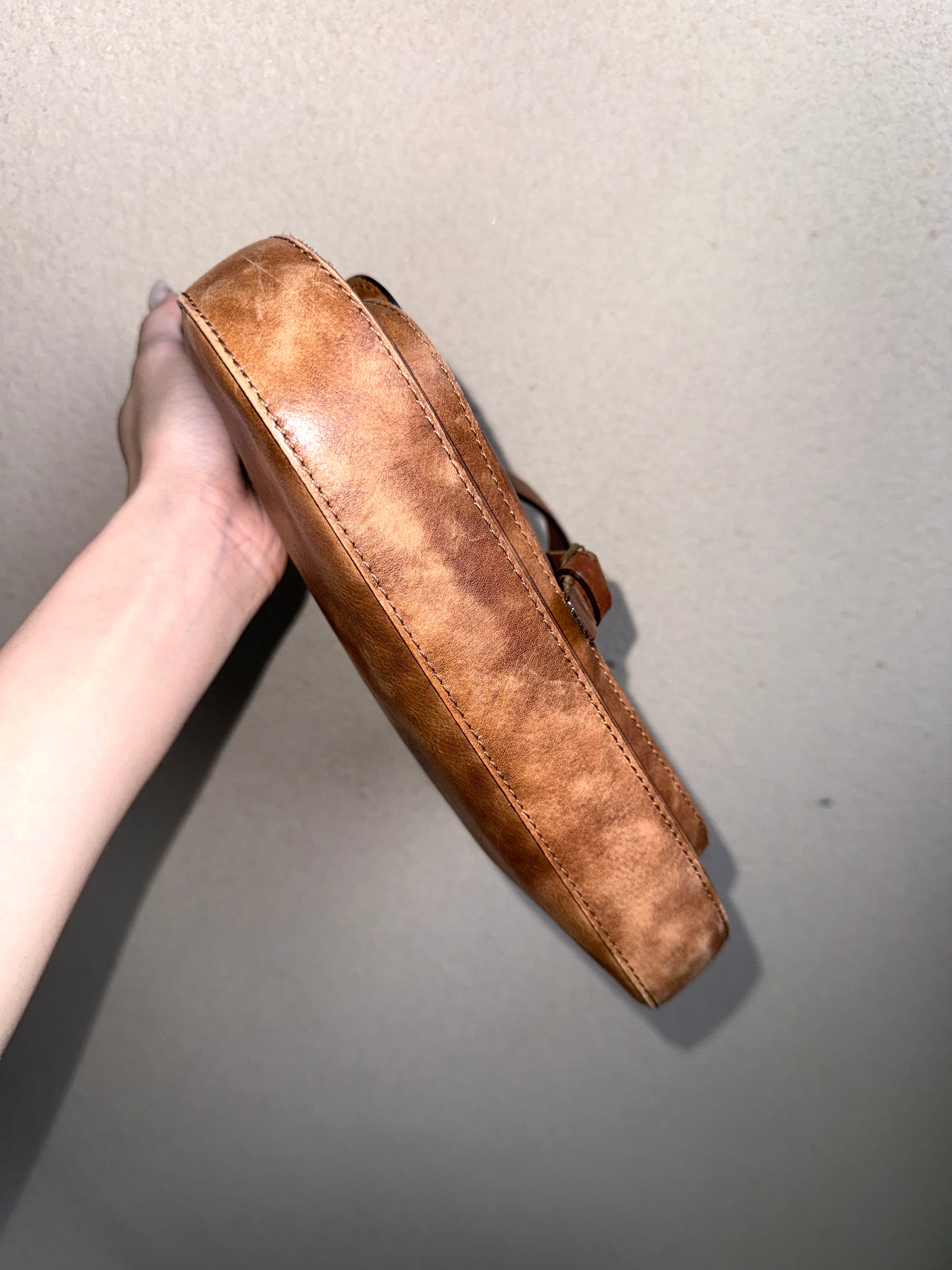 Celine Brown Leather Flap Shoulder Bag