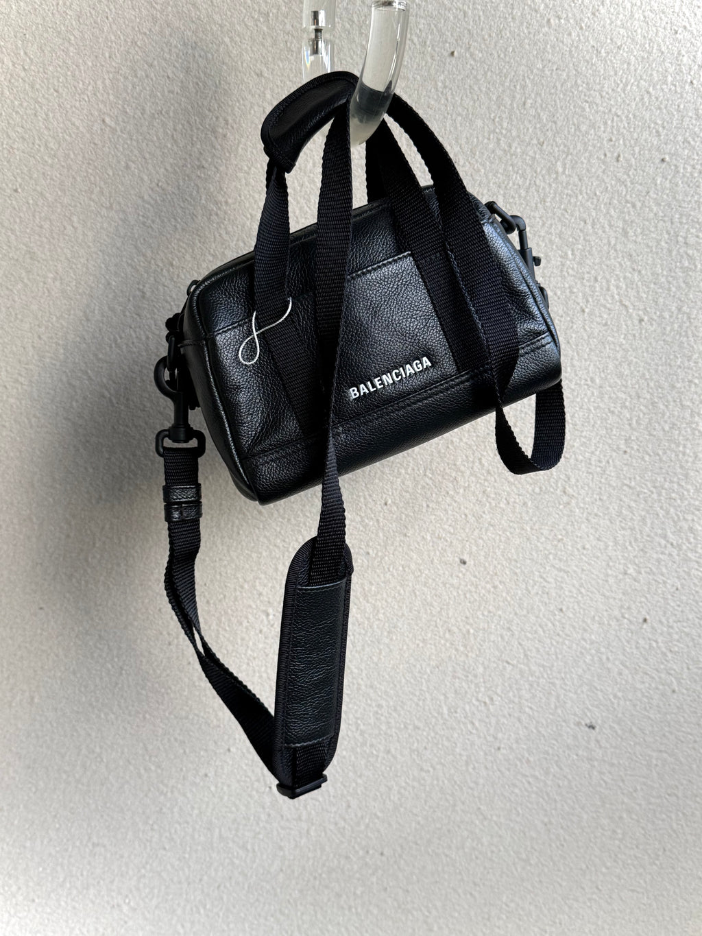 Balenciaga Black Leather Explorer XS Duffle Bag