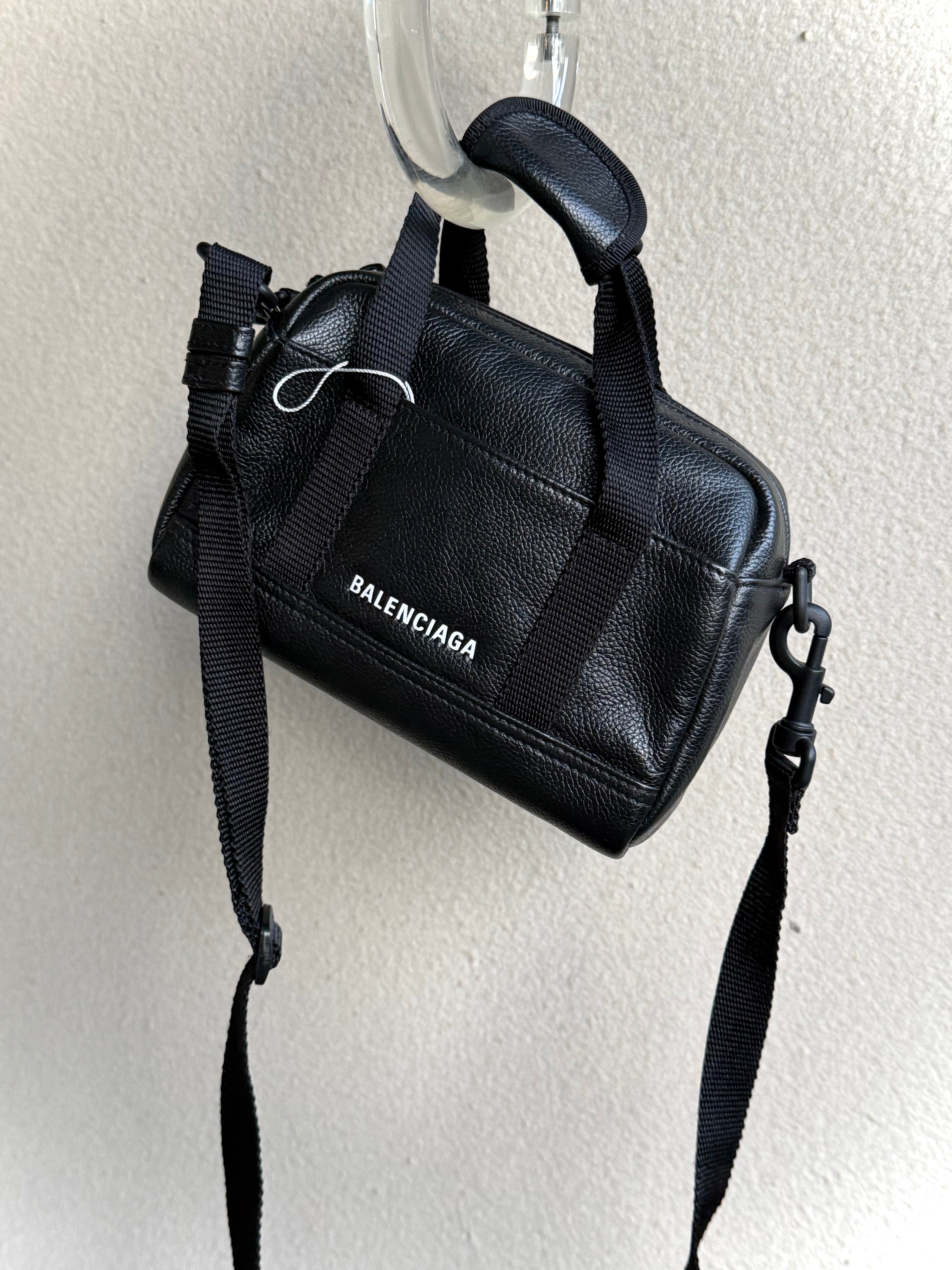 Balenciaga Black Leather Explorer XS Duffle Bag