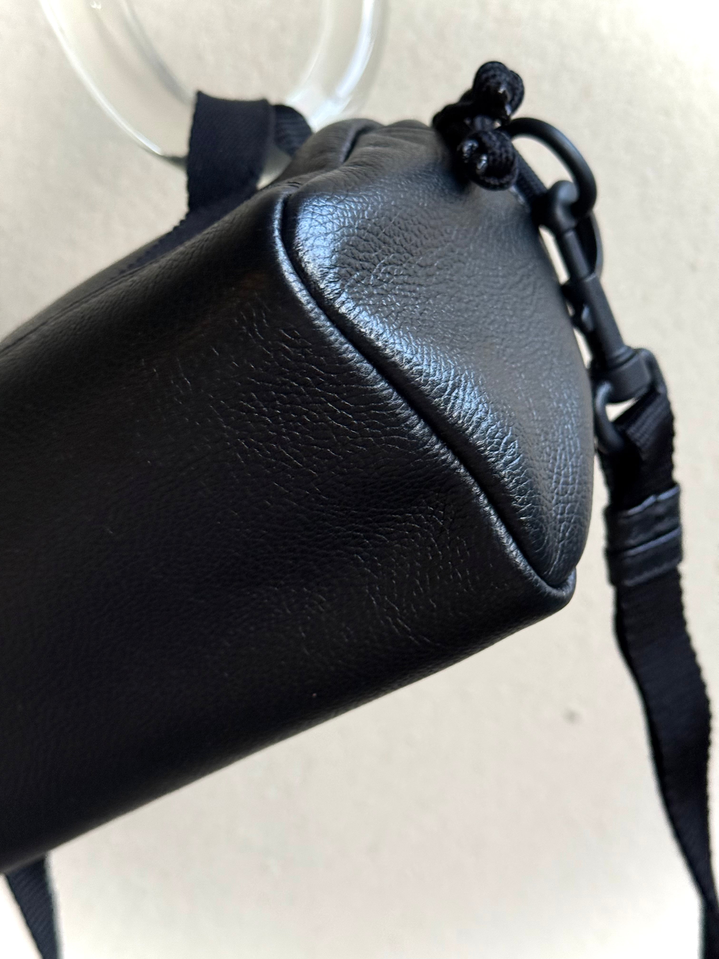 Balenciaga Black Leather Explorer XS Duffle Bag