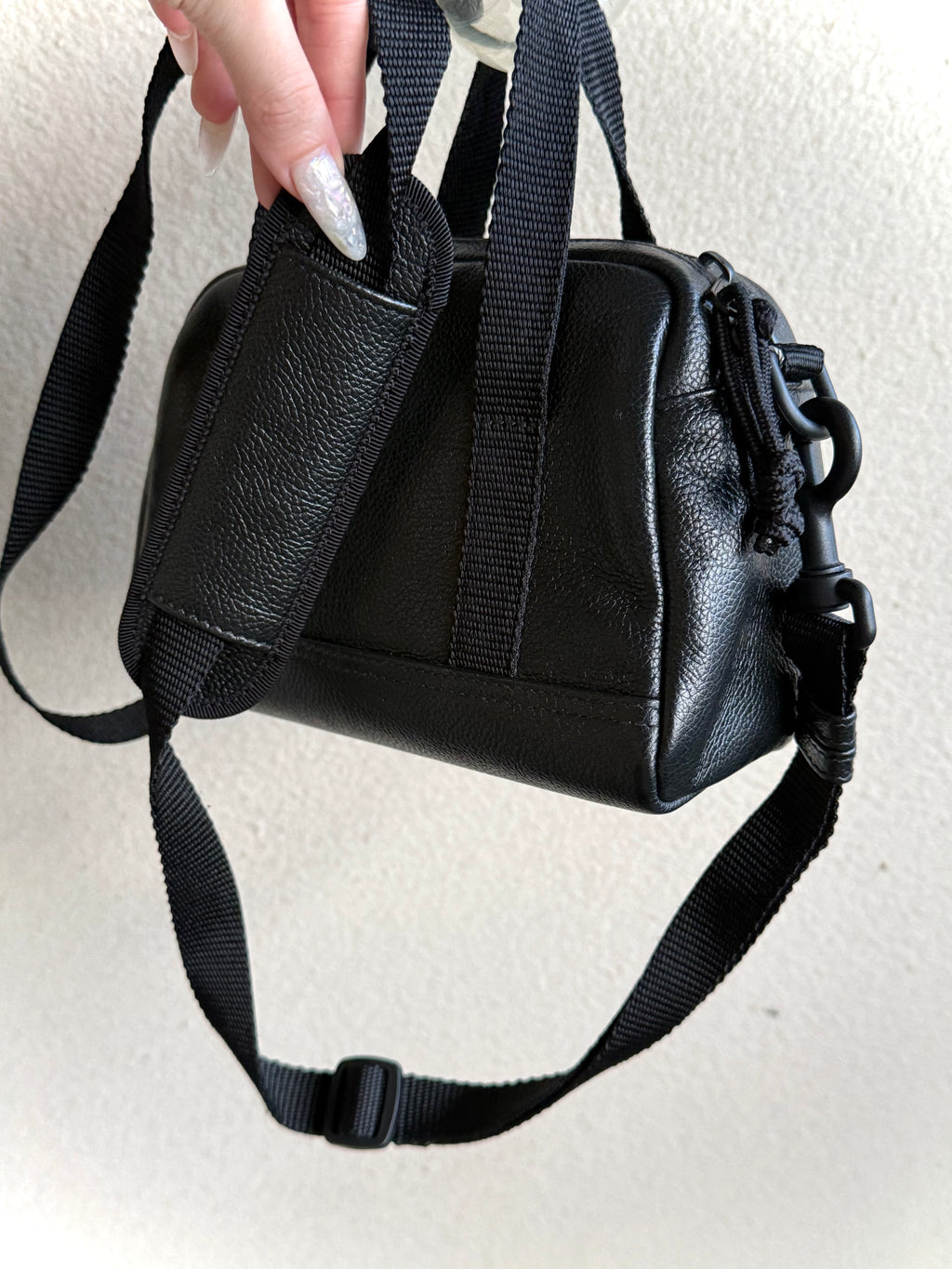 Balenciaga Black Leather Explorer XS Duffle Bag