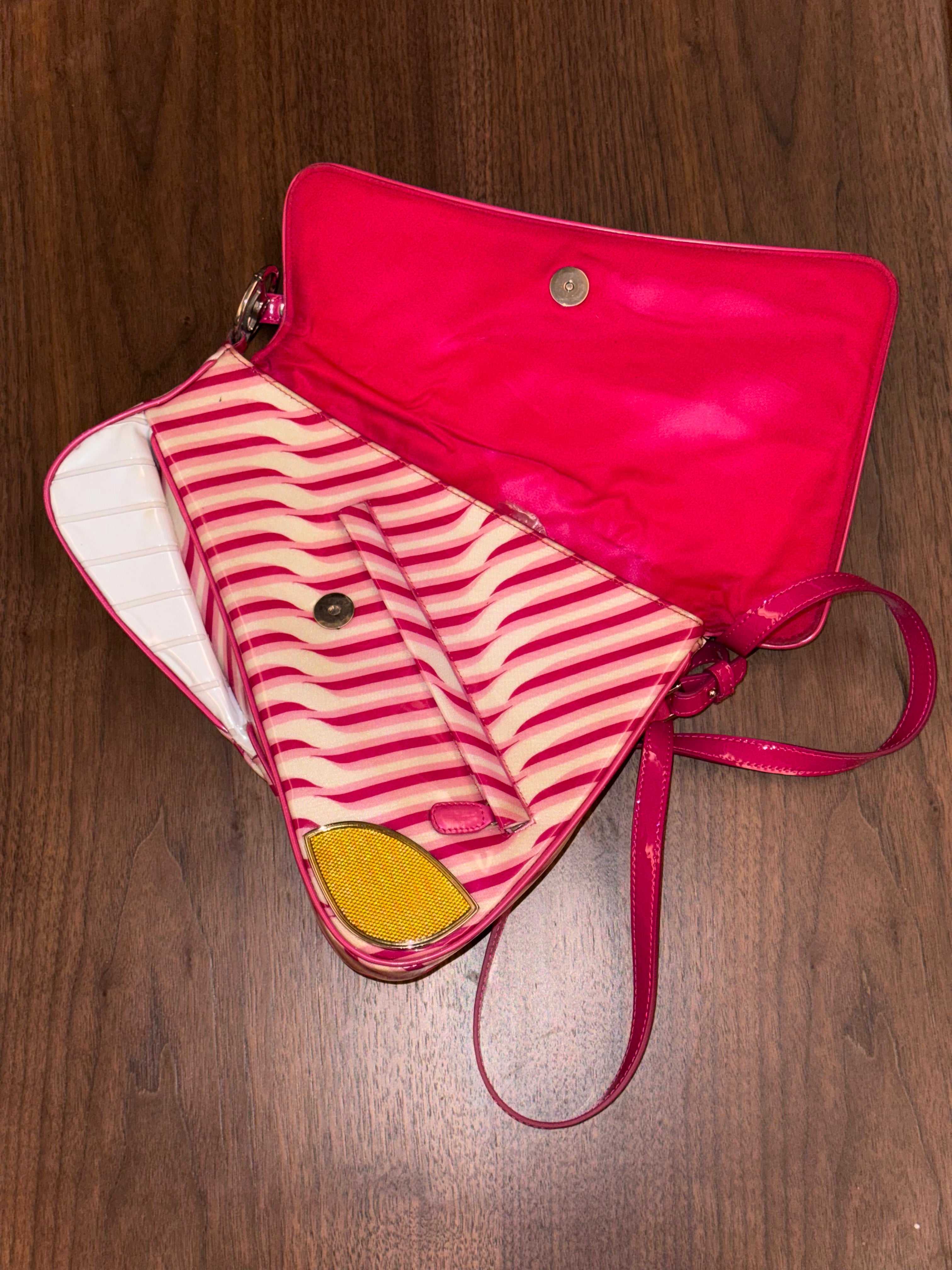 Dior 1947 Cadillac Saddle Bag in Pink Candy Stripes