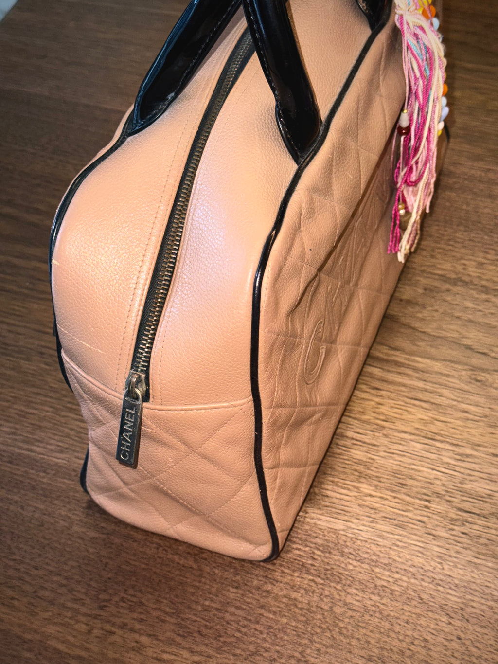 Chanel Large Bowling Bag in Milk Tea Beige