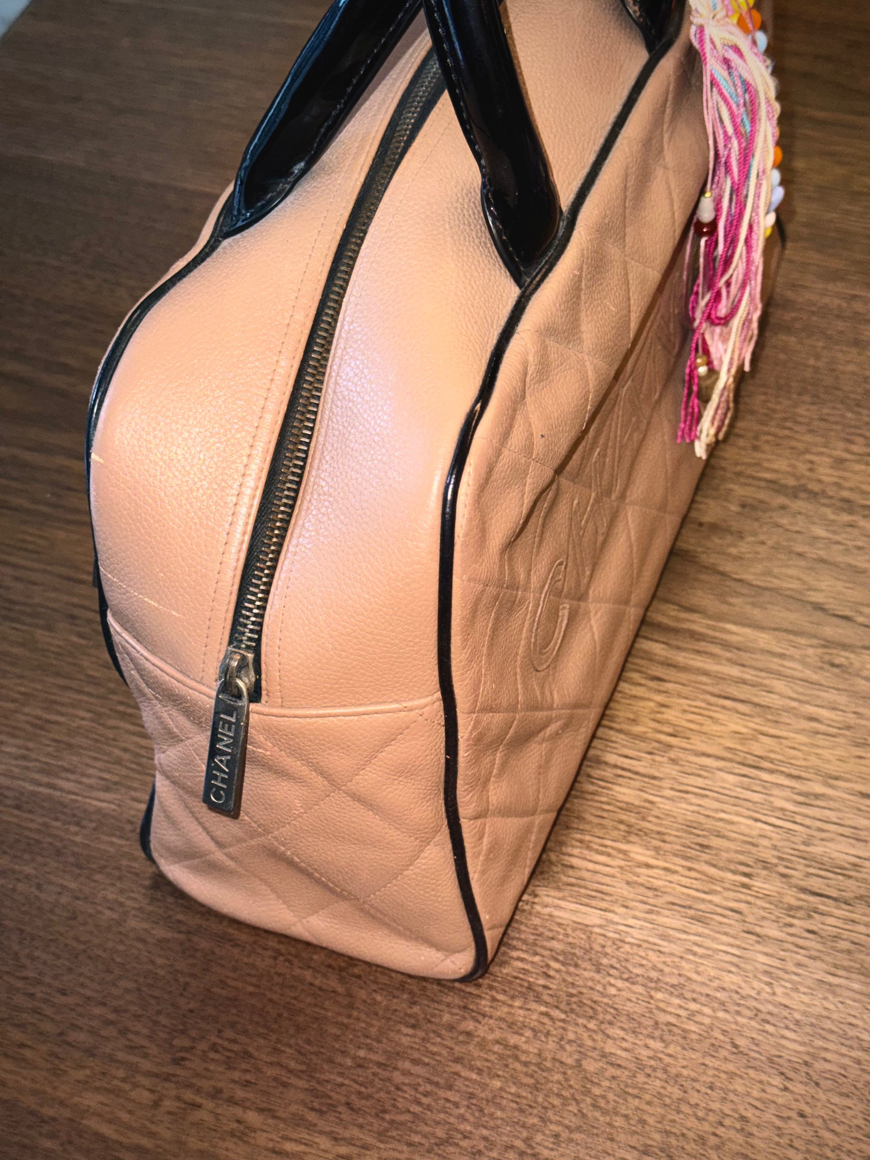 Chanel Large Bowling Bag in Milk Tea Beige