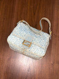 Fendi Denim Patchwork Large Baguette Bag