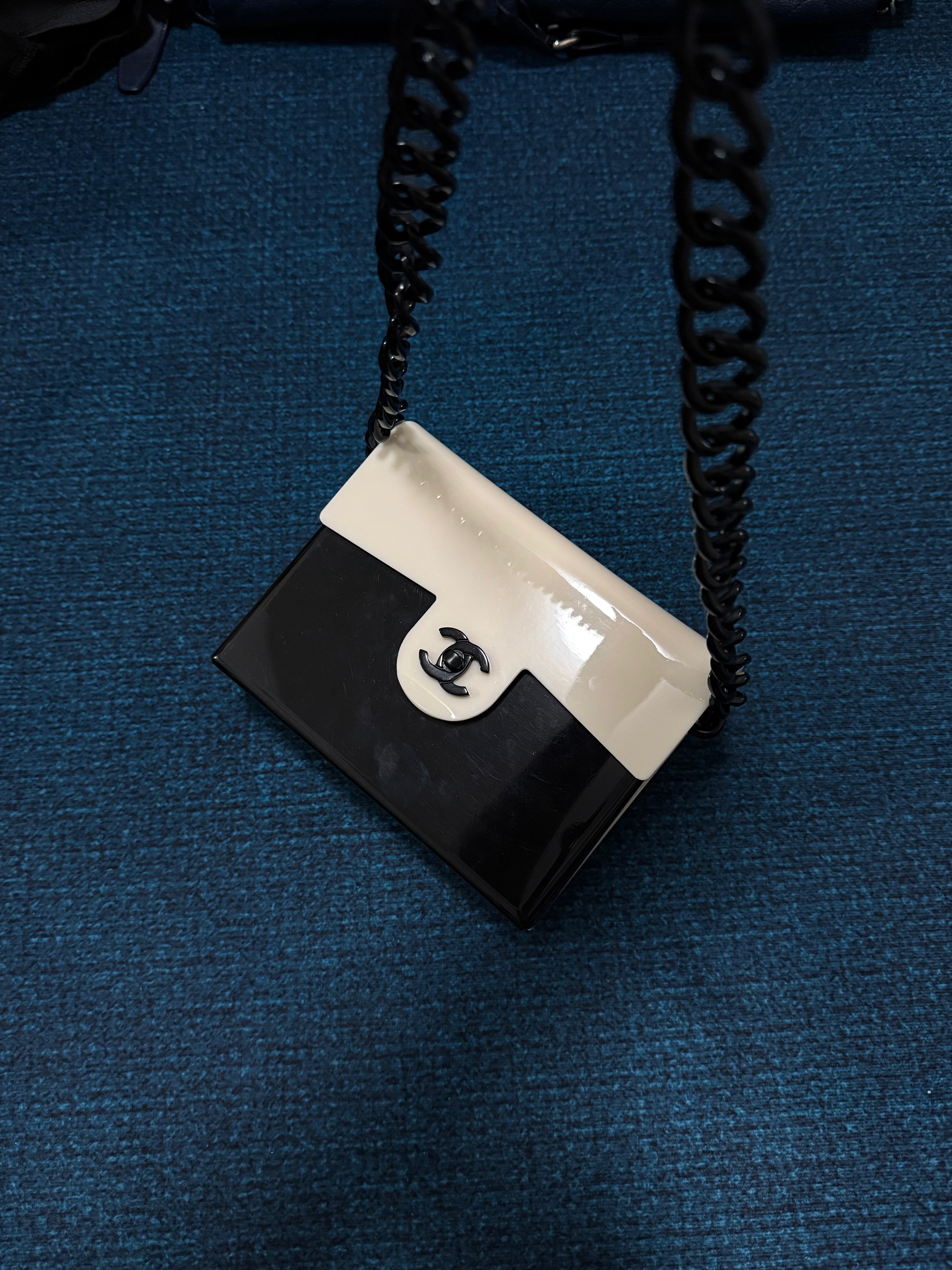 Chanel Black & White Acrylic Classic Flap Bag
