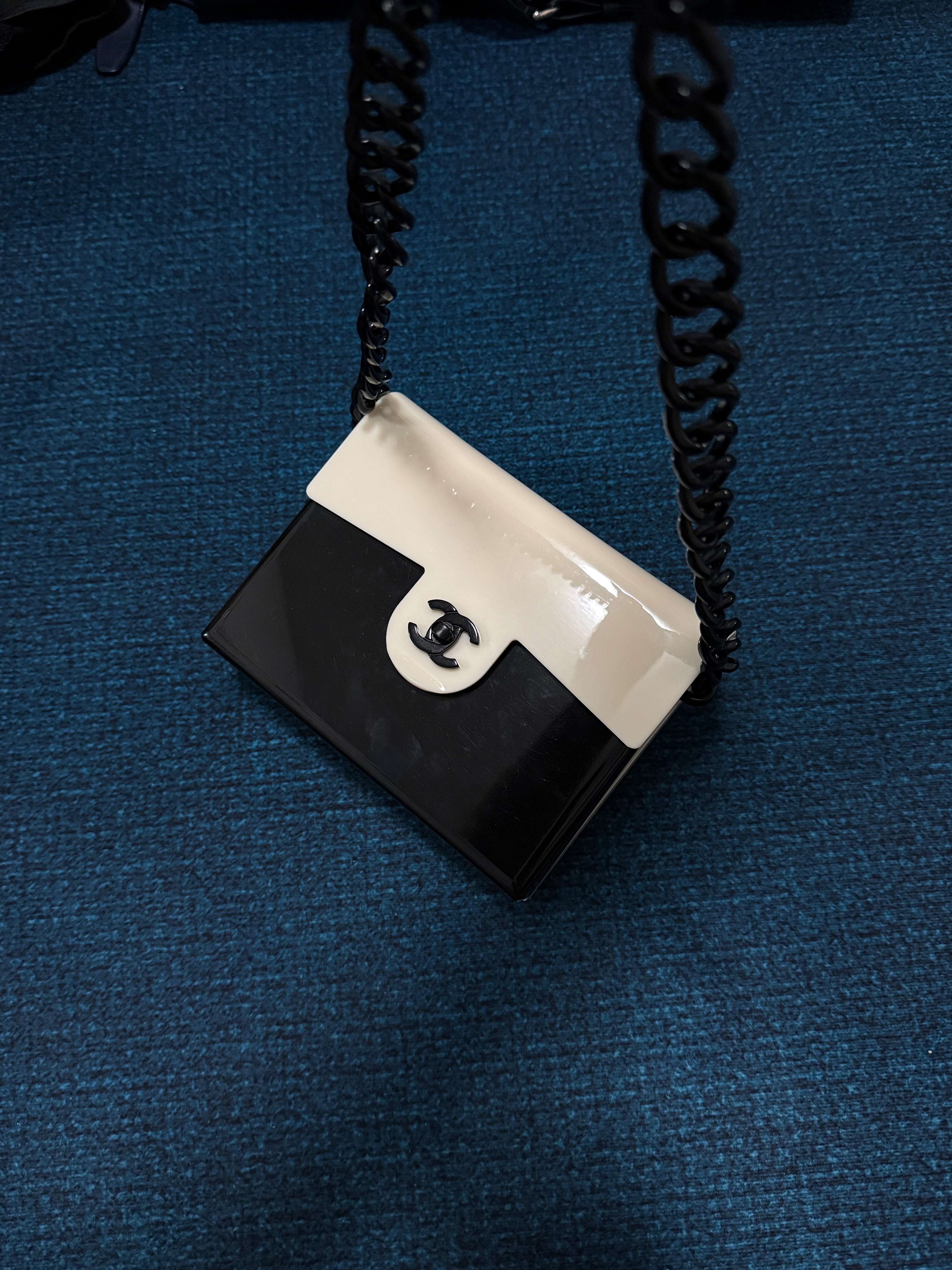 Chanel Black & White Acrylic Classic Flap Bag