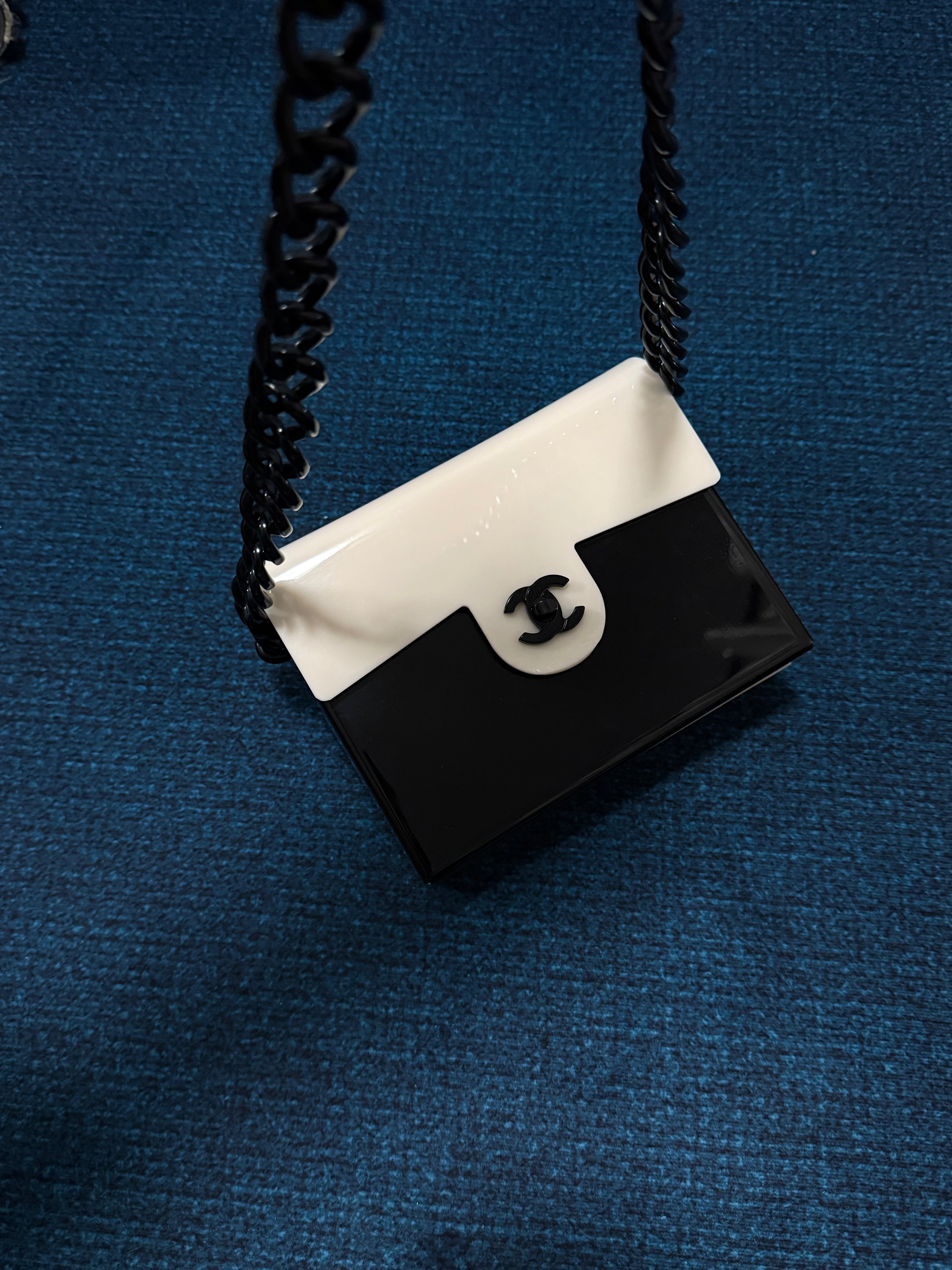 Chanel Black & White Acrylic Classic Flap Bag