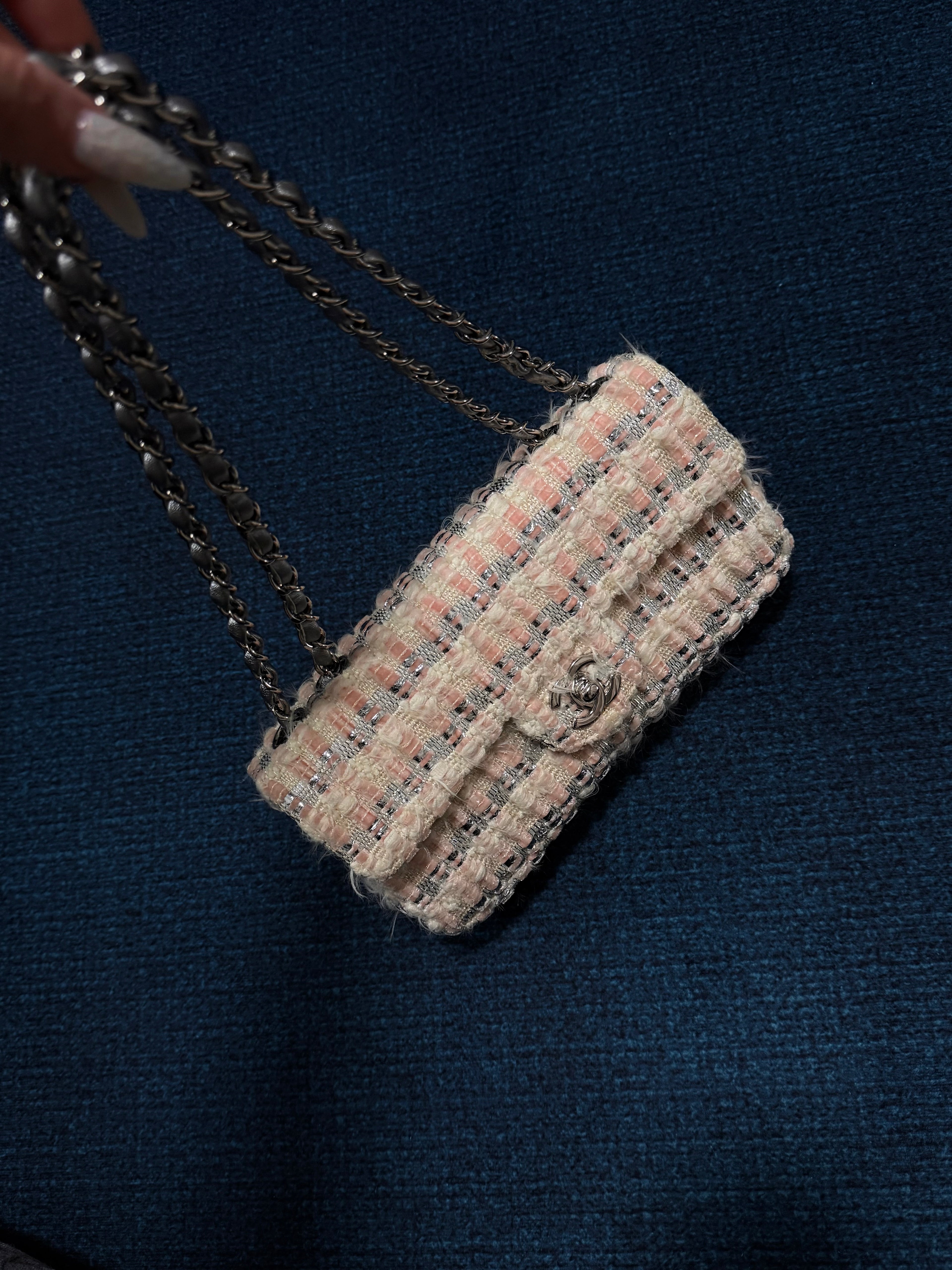 Chanel Tweed Quilted East West Flap