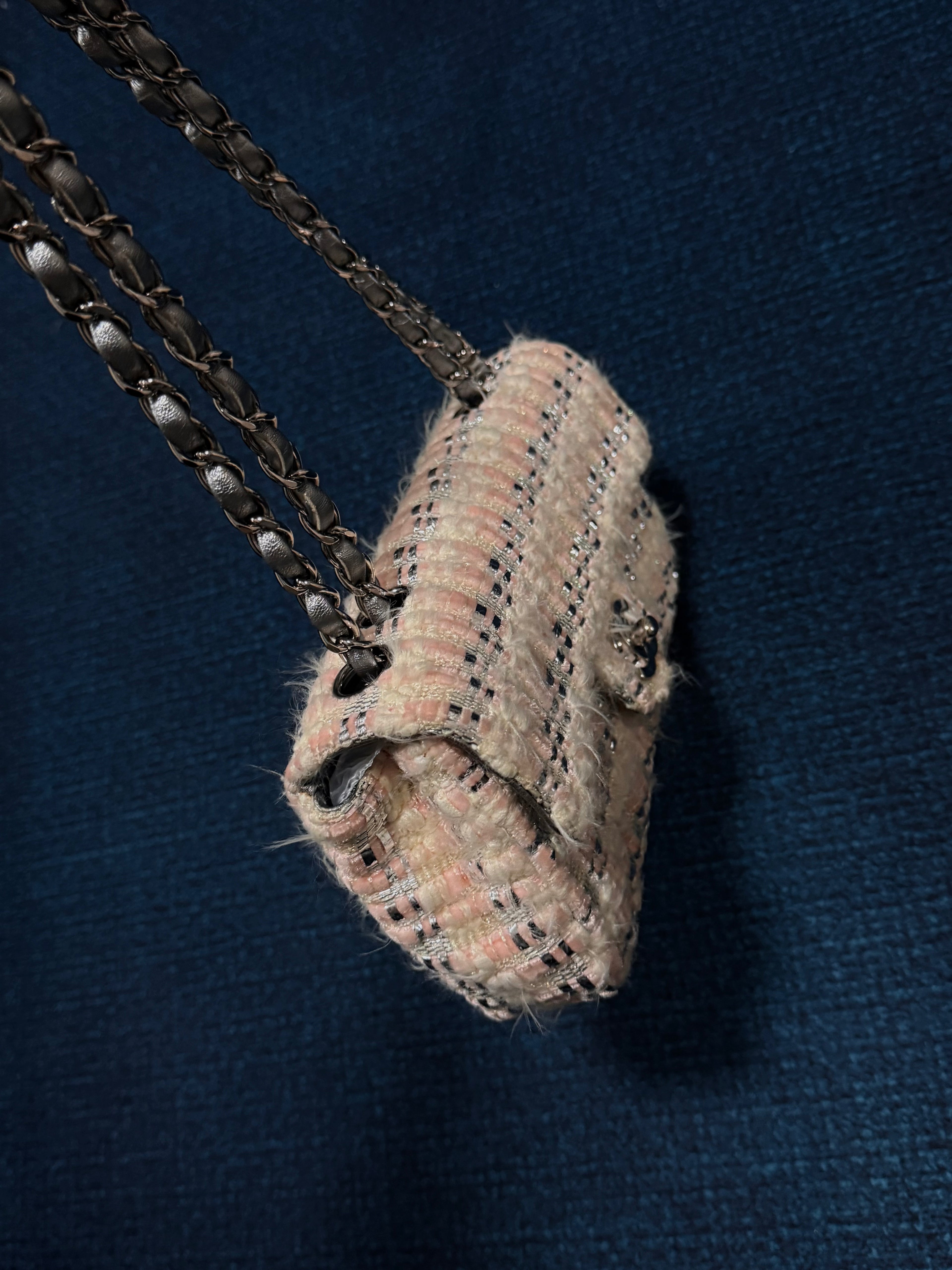 Chanel Tweed Quilted East West Flap