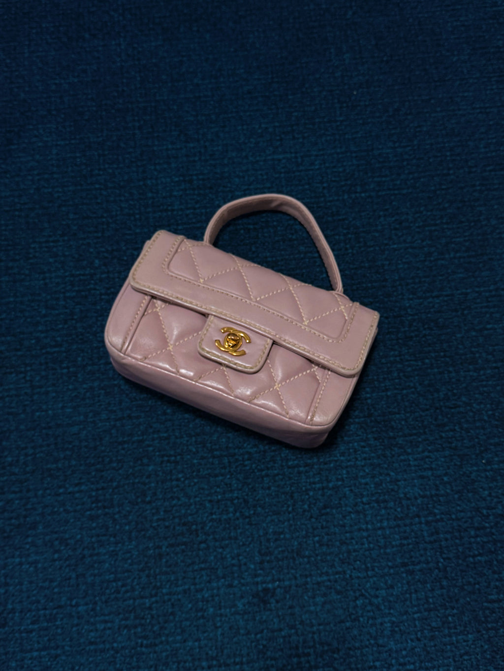 Chanel™ 2004-05 Lilac Purple Wild Stitch Medium Top Handle Flap Bag