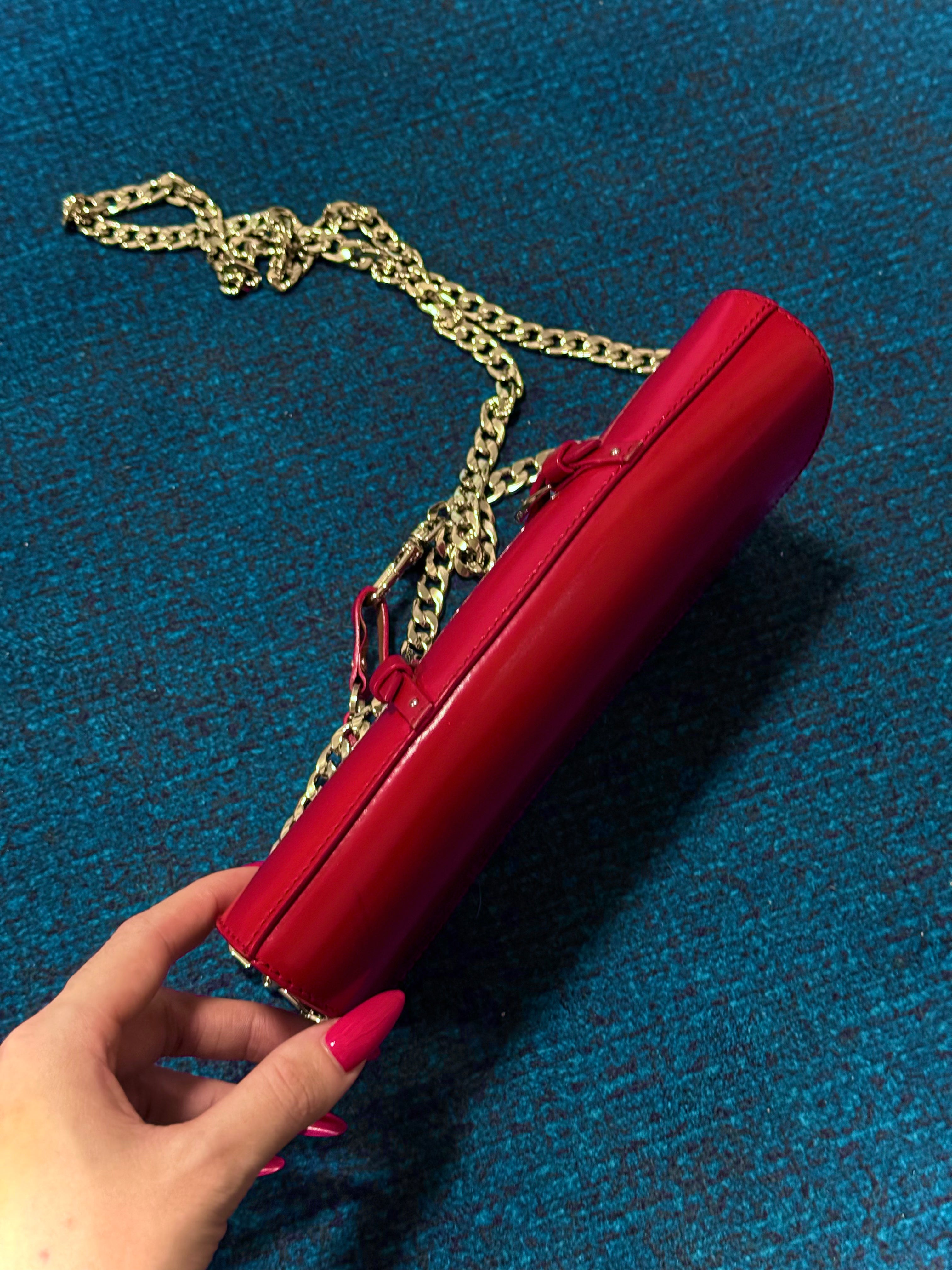 Christian Dior Red Leather Bondage Bag