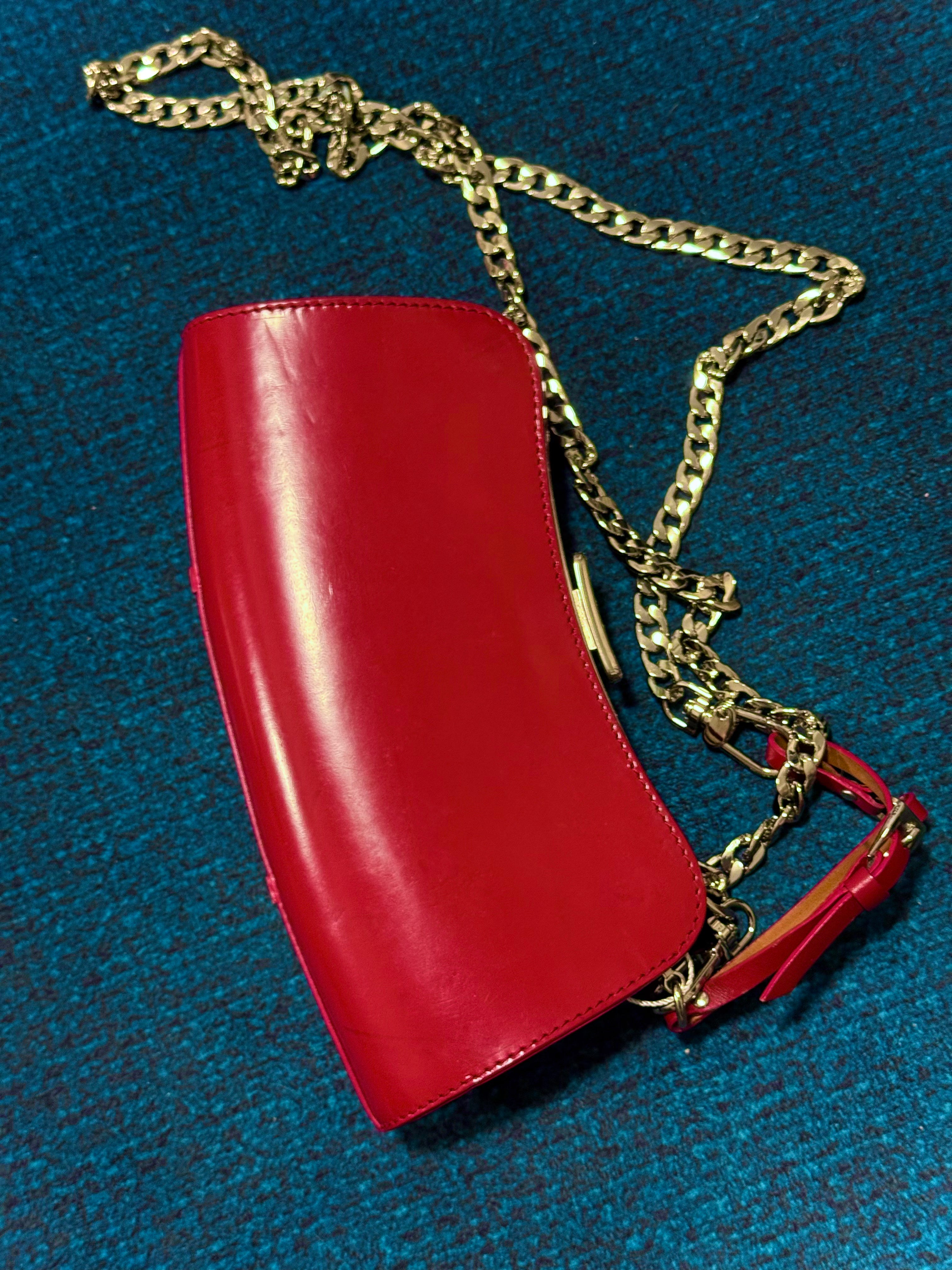 Christian Dior Red Leather Bondage Bag