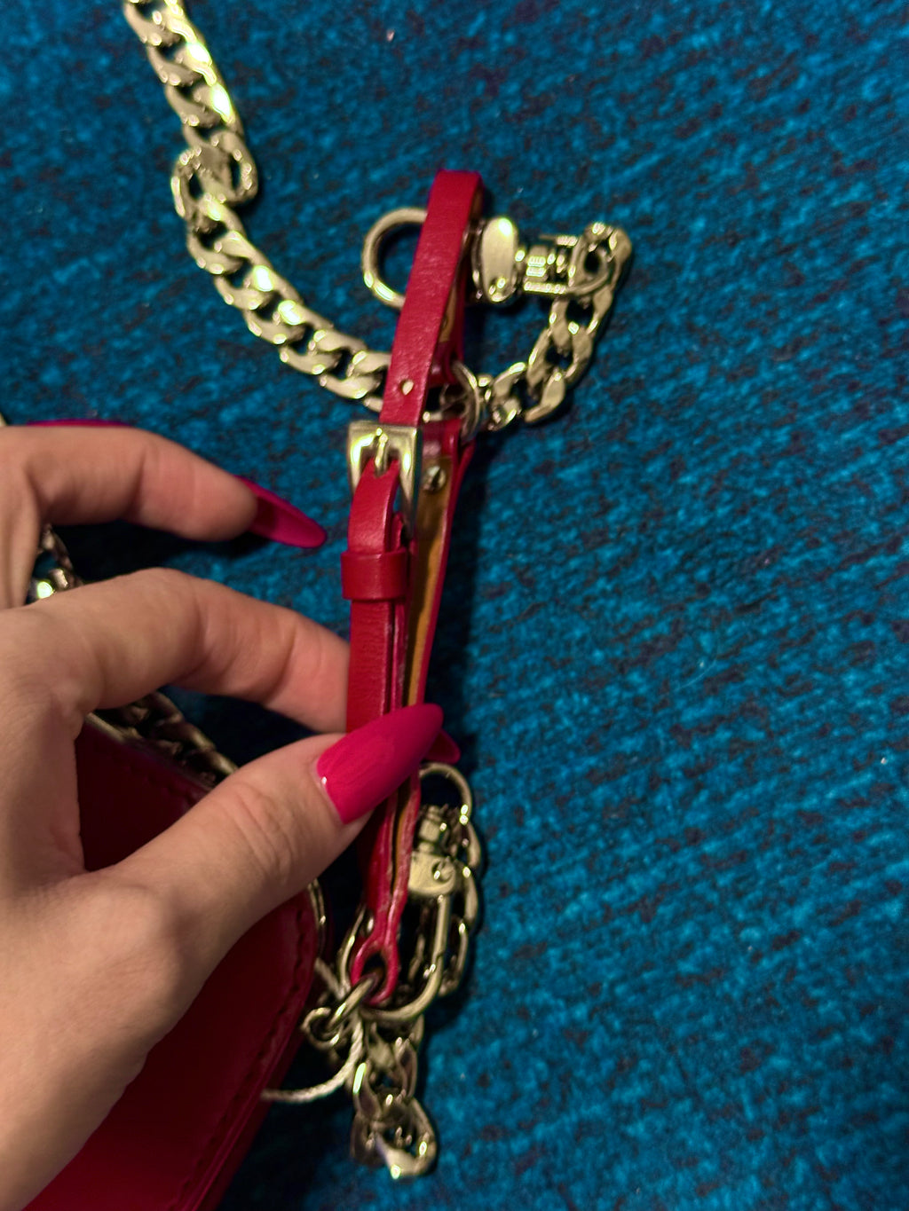 Christian Dior Red Leather Bondage Bag