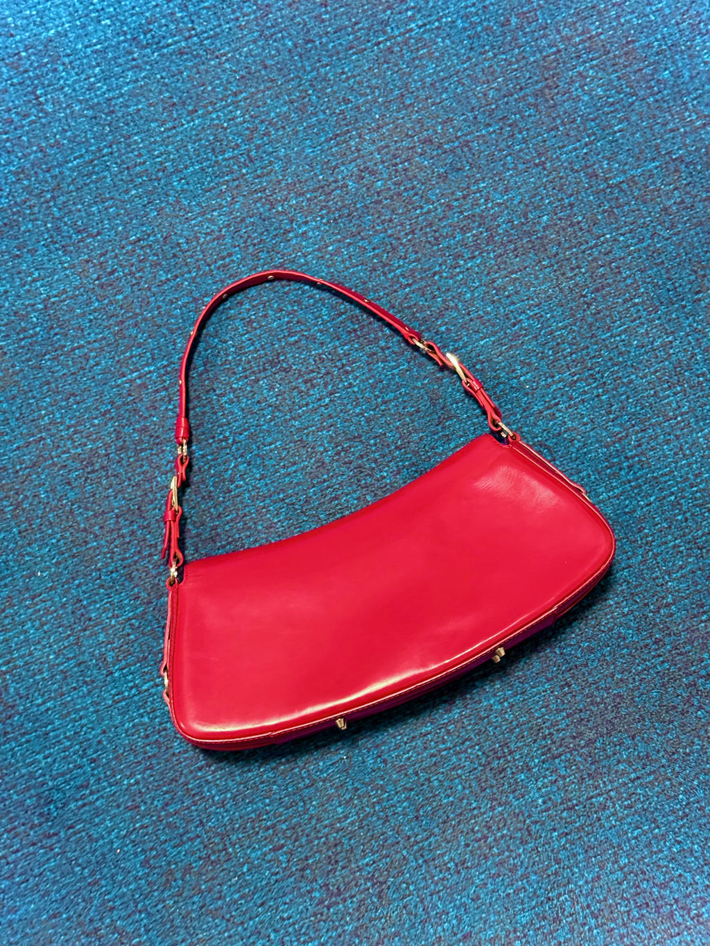 Christian Dior Red Leather Bondage Bag