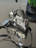 Balenciaga Mini Le City Bag in Silver Snakeskin