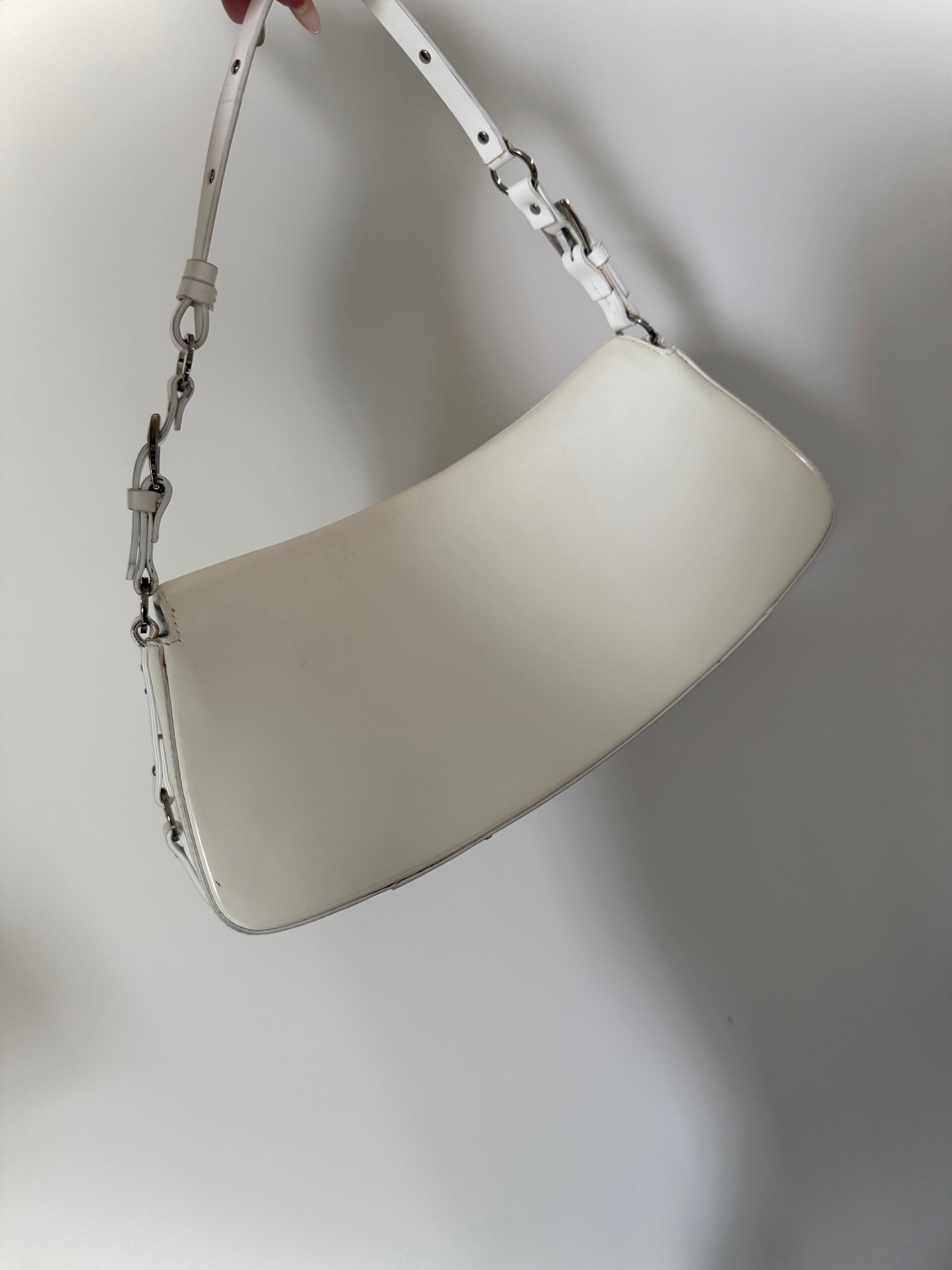 Dior Bondage shoulder bag in white leather