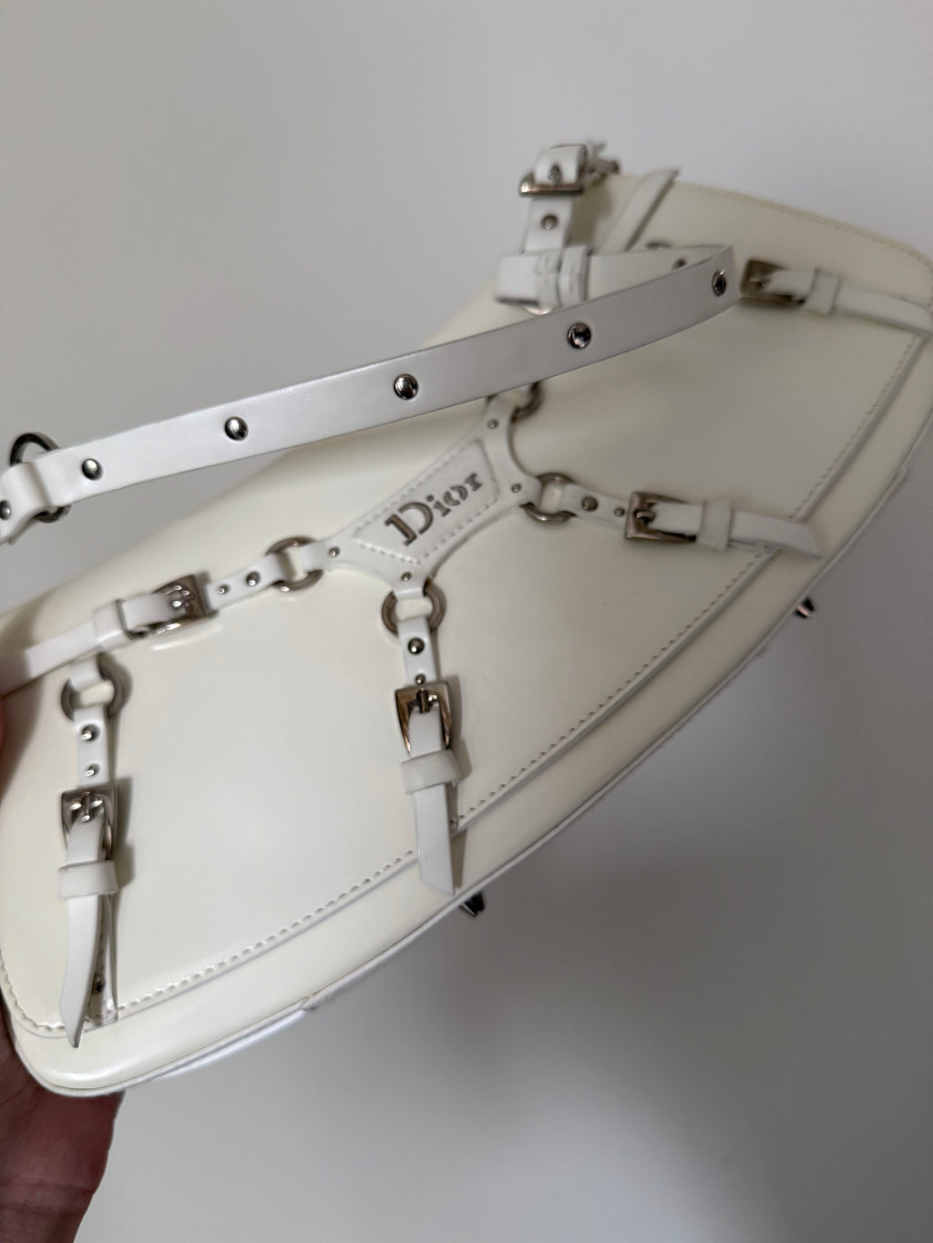 Dior Bondage shoulder bag in white leather