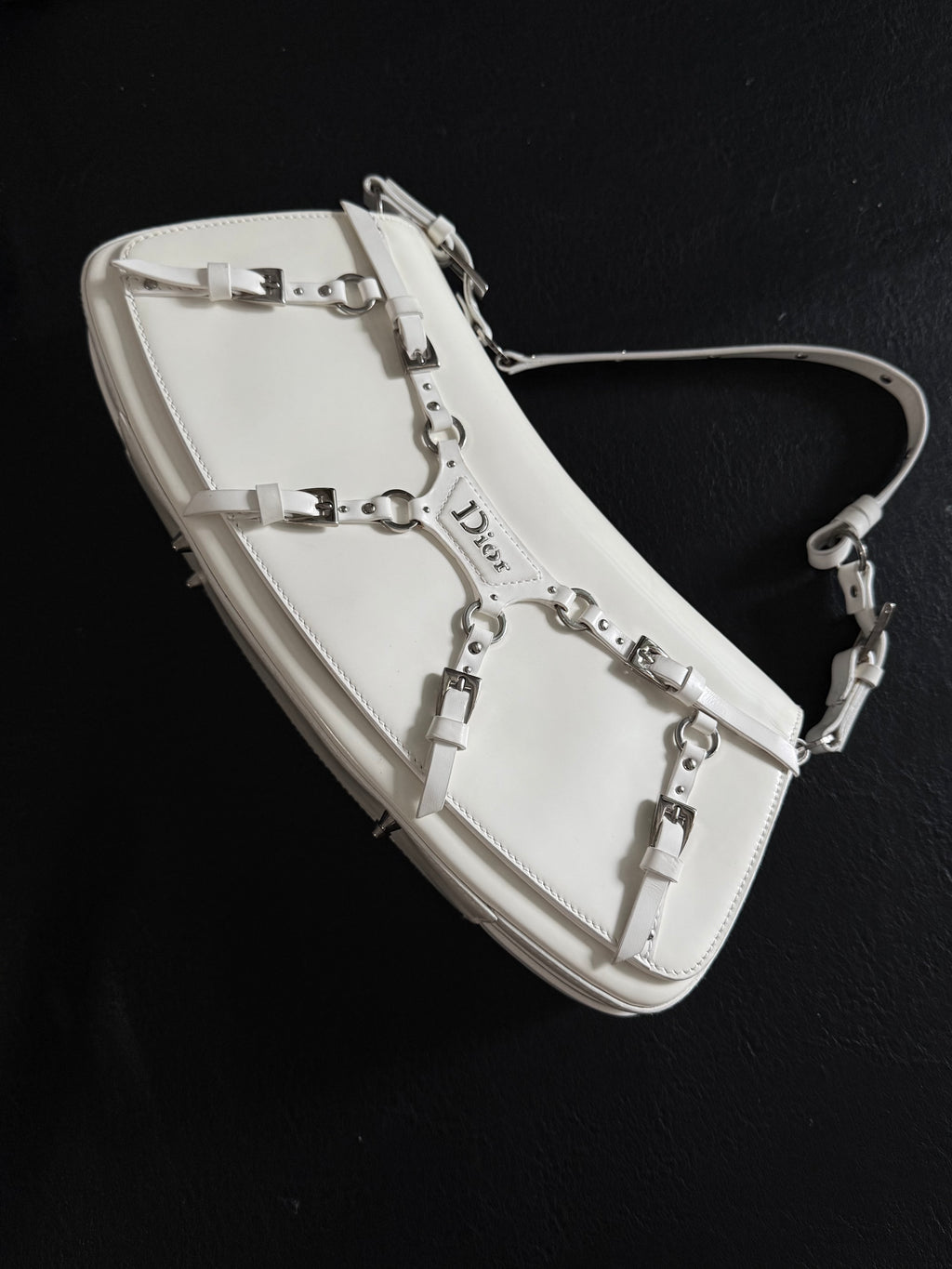 Dior Bondage shoulder bag in white leather