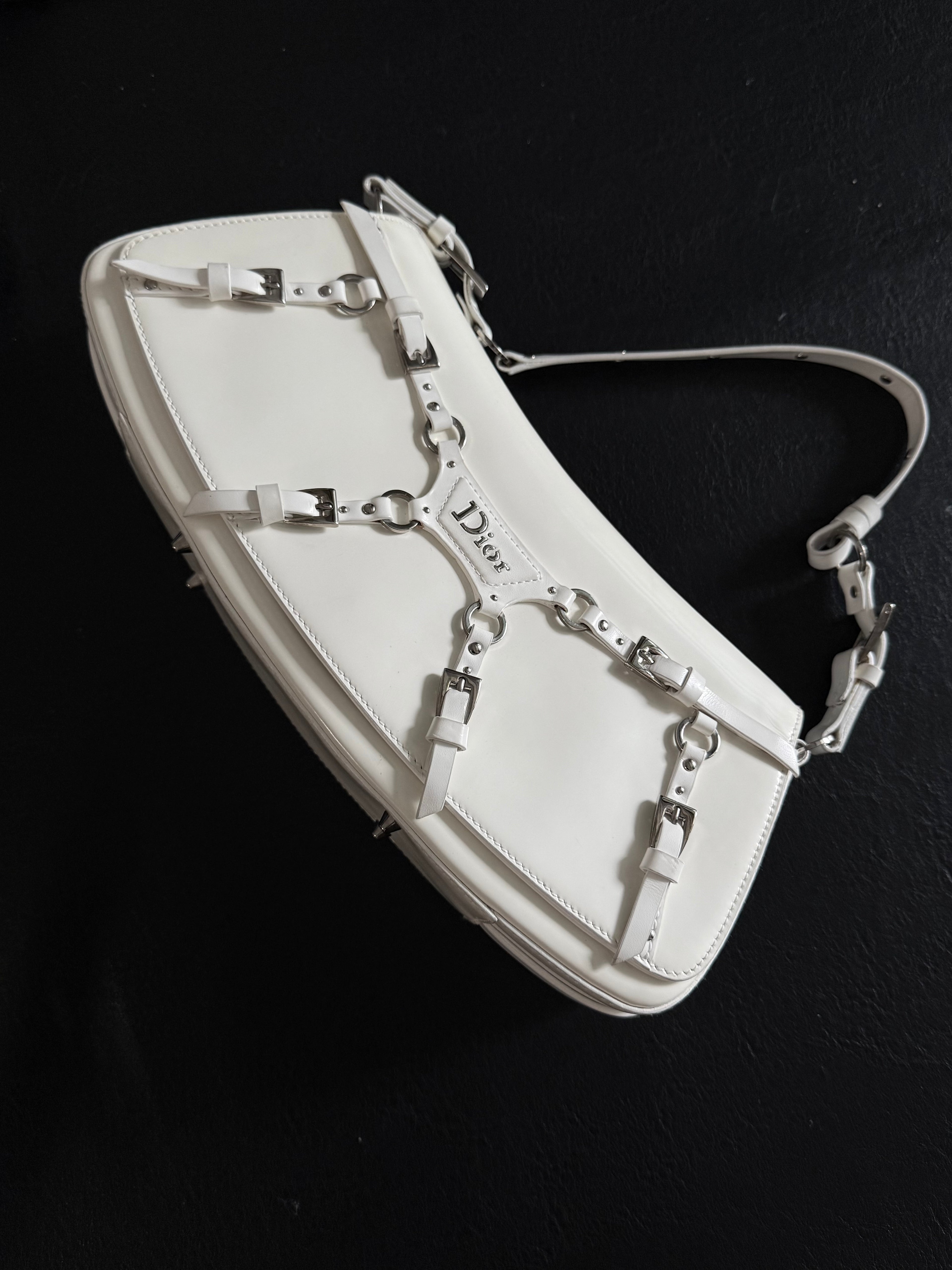Dior Bondage shoulder bag in white leather