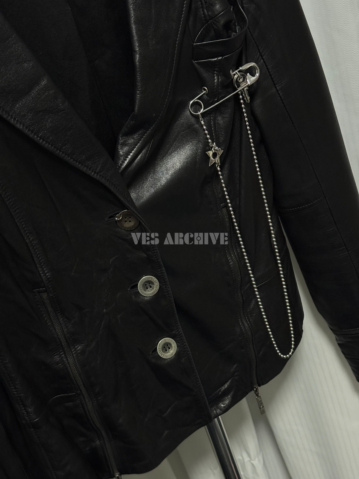 Dior Rare Vintage Hardcore Black Perforated Leather Jacket