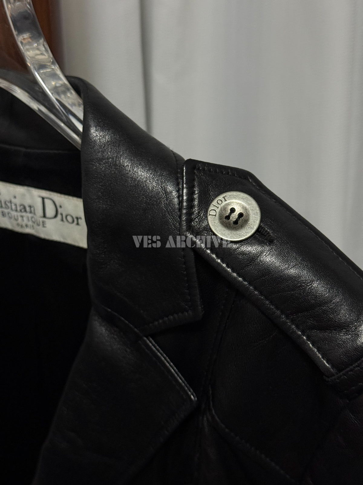 Dior Rare Vintage Hardcore Black Perforated Leather Jacket