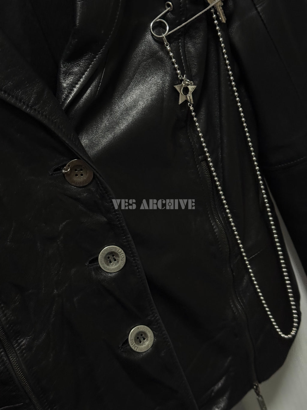 Dior Rare Vintage Hardcore Black Perforated Leather Jacket