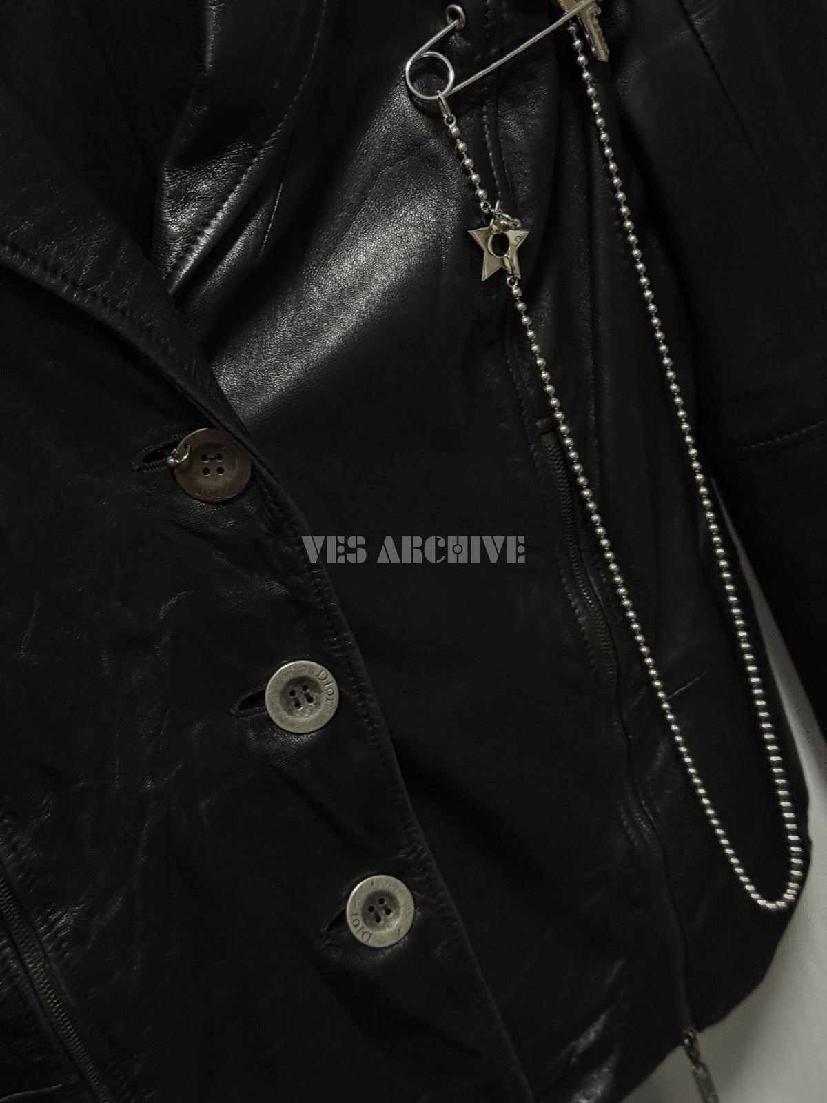 Dior Rare Vintage Hardcore Black Perforated Leather Jacket