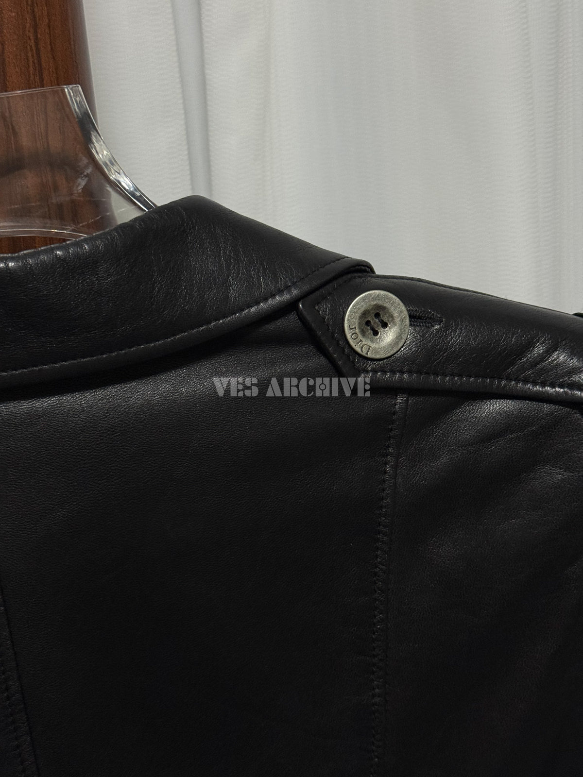 Dior Rare Vintage Hardcore Black Perforated Leather Jacket