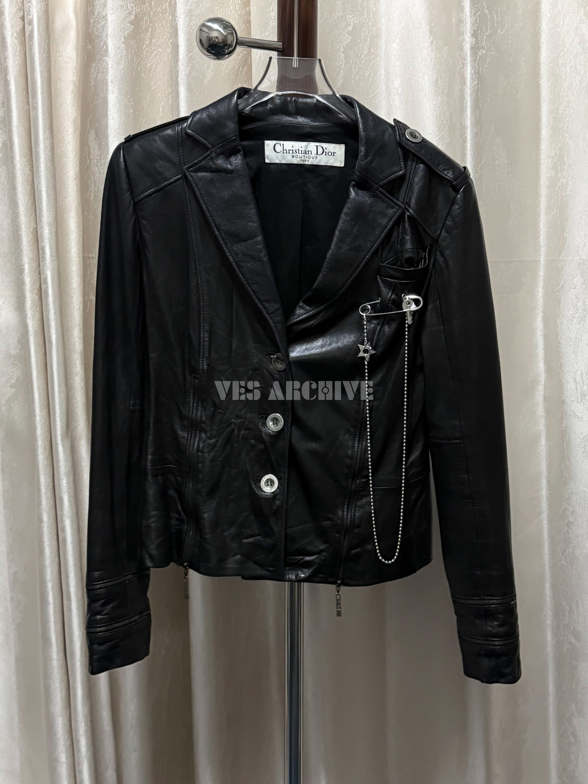 Dior Rare Vintage Hardcore Black Perforated Leather Jacket