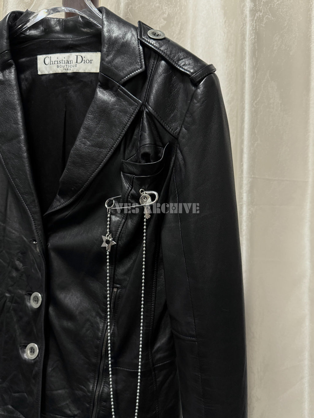 Dior Rare Vintage Hardcore Black Perforated Leather Jacket