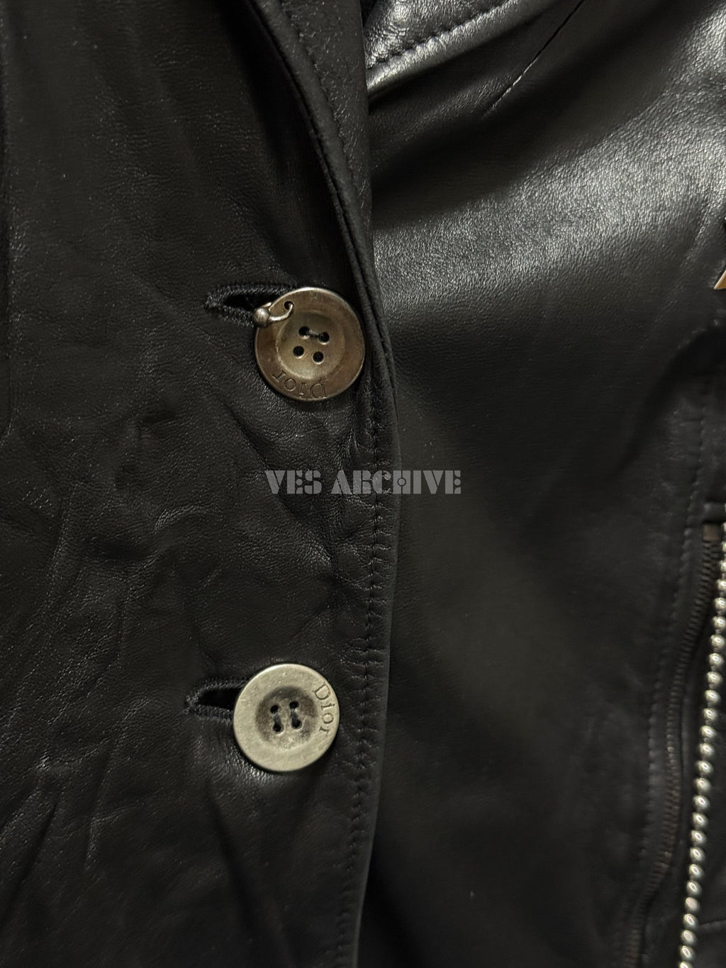 Dior Rare Vintage Hardcore Black Perforated Leather Jacket